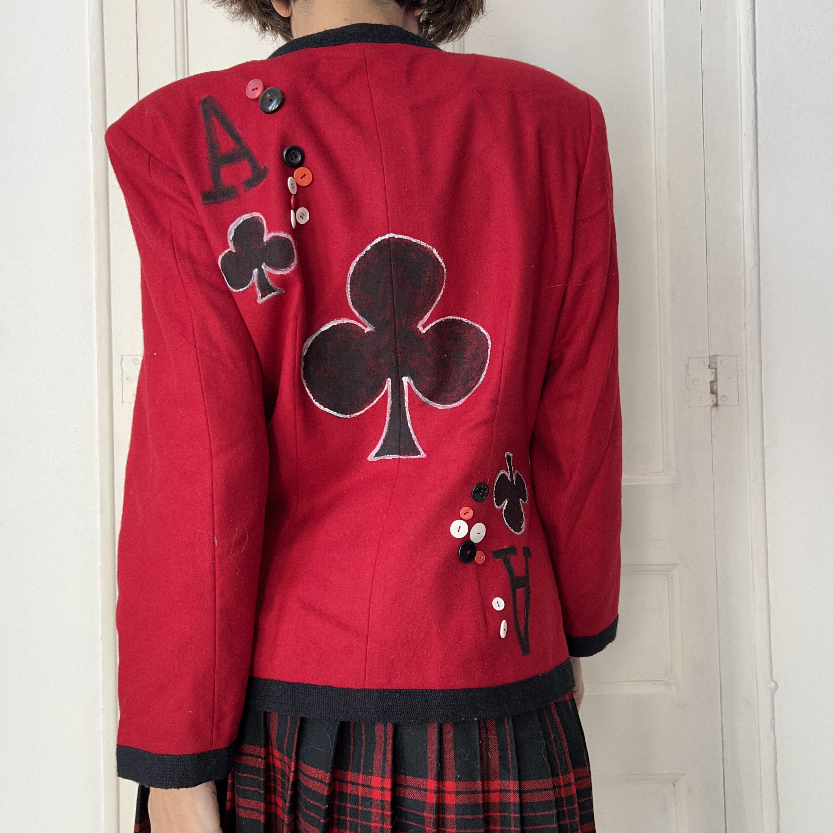 Custommade OOAK Hand Painted Playing Cards Blazer Size L / US 10 / IT 46 - 2 Thumbnail