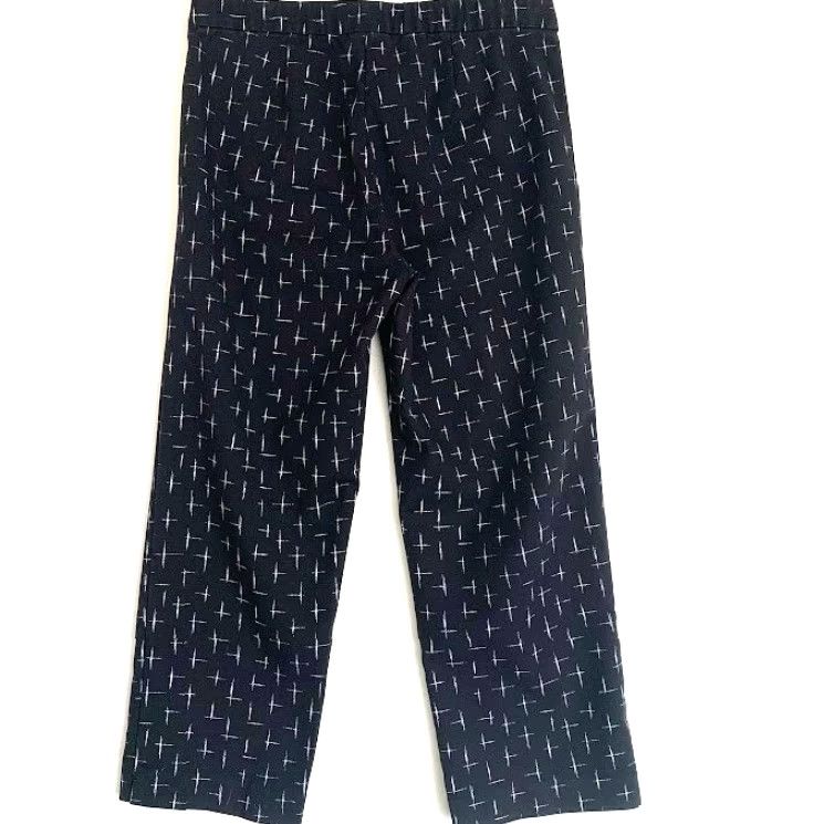 J. Jill J.JILL Womens 8 Casual Capri Pants Straight Cropped Stretch Waist Front Zip Black Cotton Blend, Rayon, Spandex Size 30" / US 8 / IT 44 - 2 Thumbnail