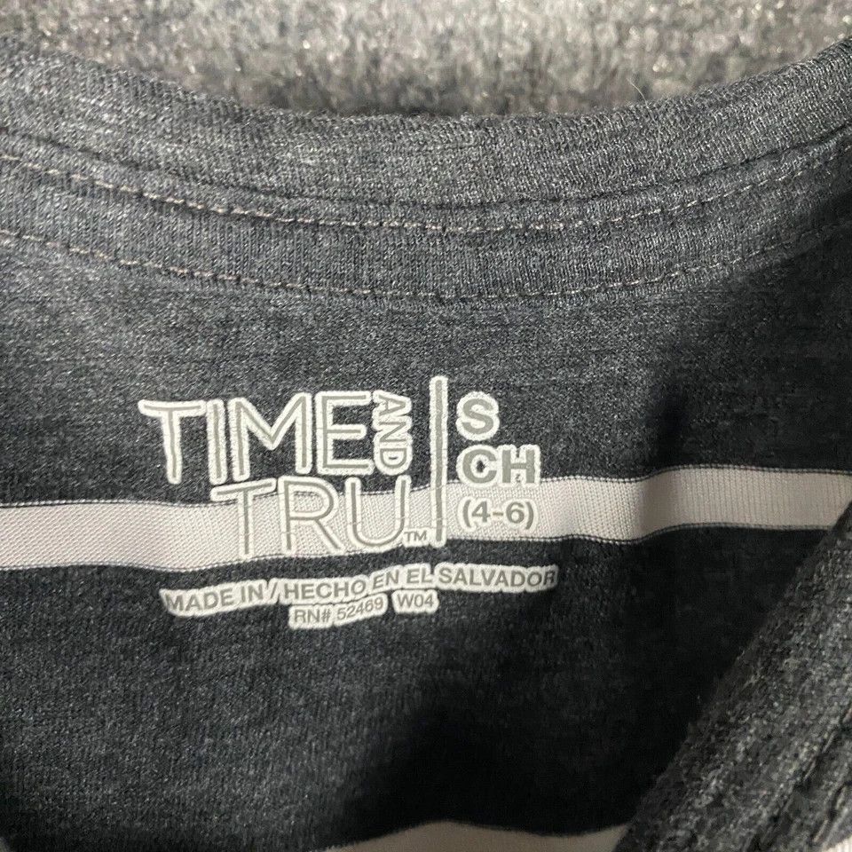 Other Time and Tru T-Shirt Women's Small 4-6 Striped Gray Cotton S Size S / US 4 / IT 40 - 4 Thumbnail