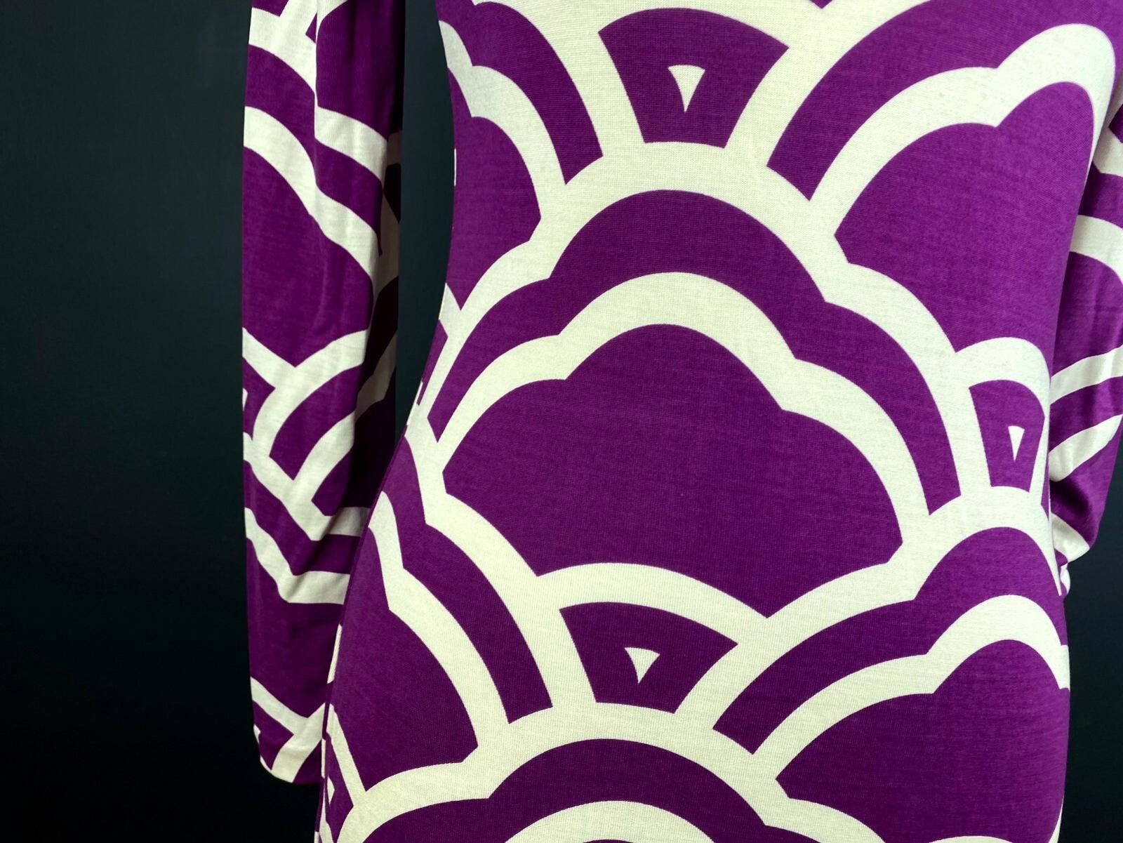 Diane von Furstenberg Diane Van Furstenberg Purple Desiner Midi Dress Size 2 Size XS / US 0-2 / IT 36-38 - 4 Thumbnail