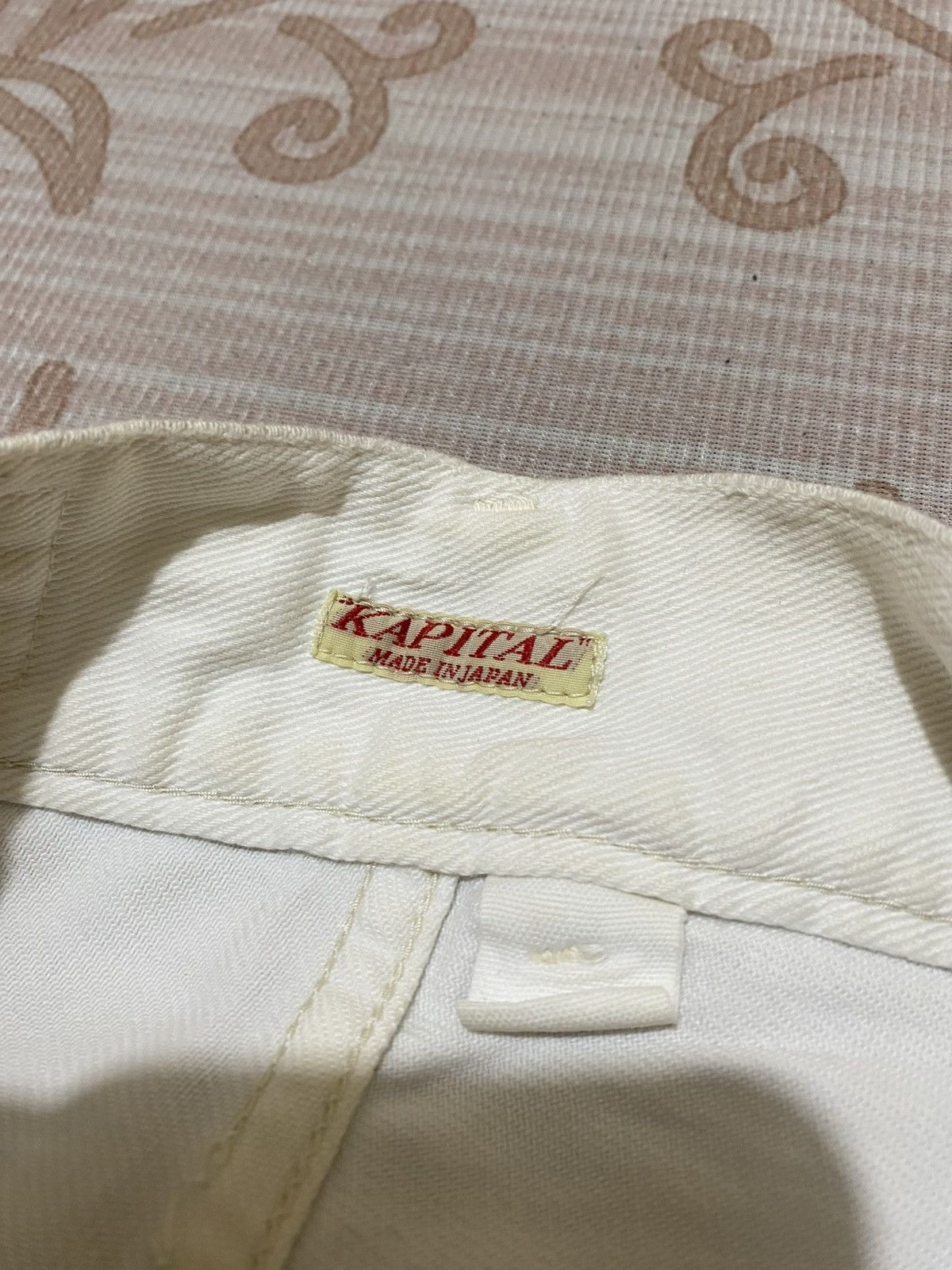 Kapital Kapital Monkey Walt Buckle Back White Pants Size US 27 - 6 Thumbnail