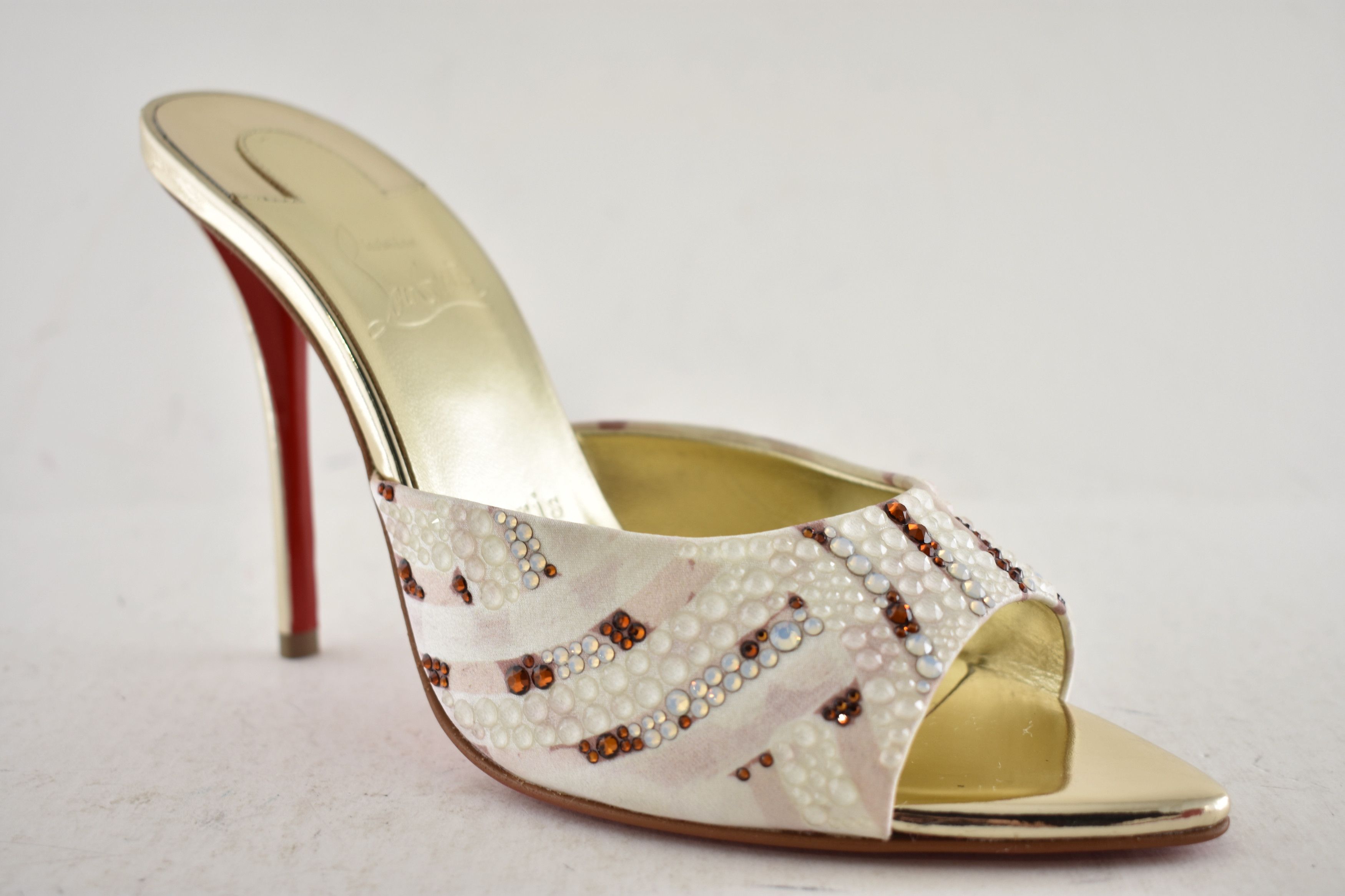 Christian Louboutin Miss Z Mule Gaagal Strass 100 Backless Sandal Heel Pump 37 Size US 7 / IT 37 - 4 Thumbnail