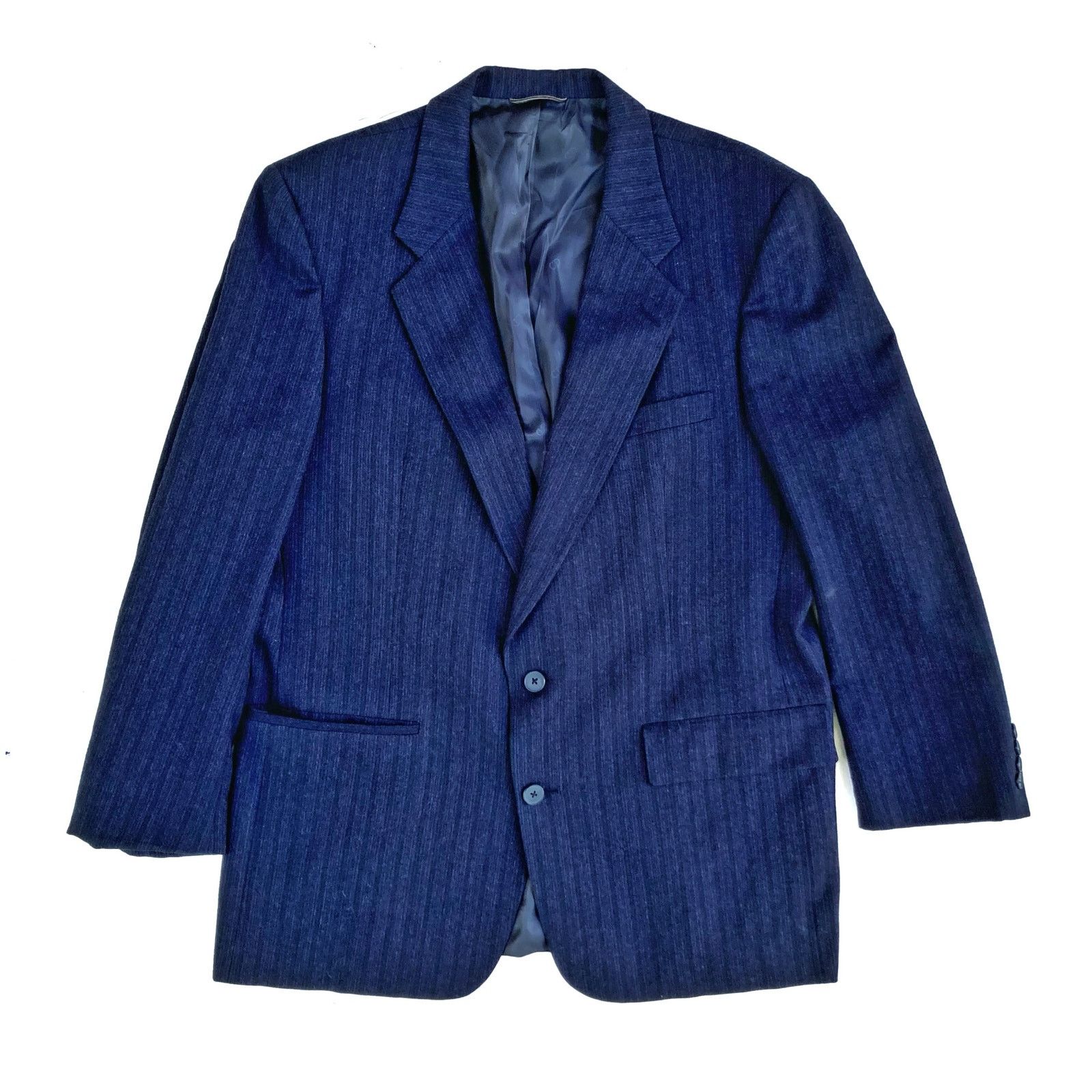 Christian Dior Monsieur Vintage Dior Navy Pinstripe Wool Dinner Jacket 42R | Classic Size 42R - 3 Thumbnail