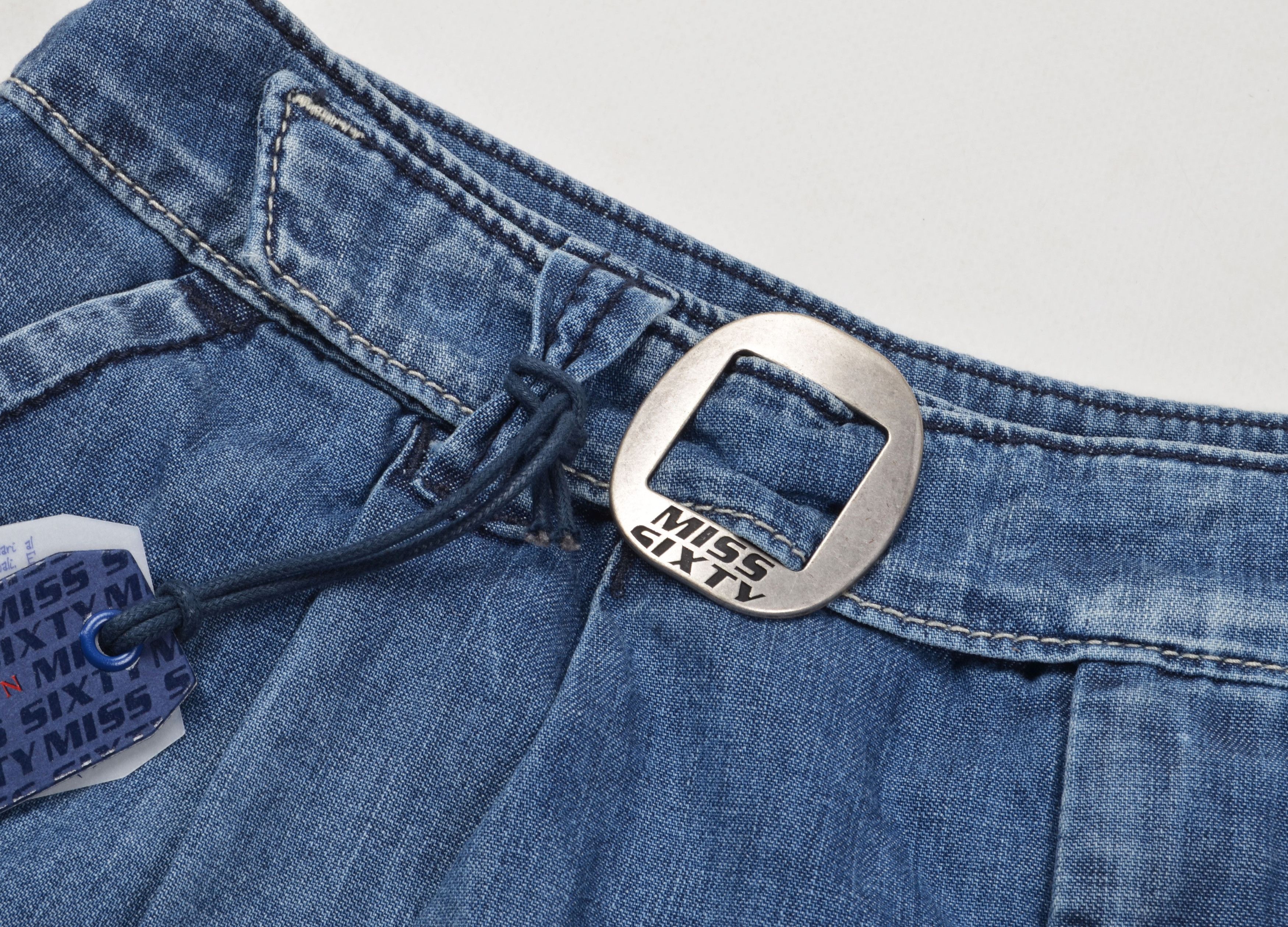 Designer × Miss Sixty Miss Sixty Y2K Coquette Blue Denim Ducky Hot Pants Shorts Size 29" - 5 Thumbnail