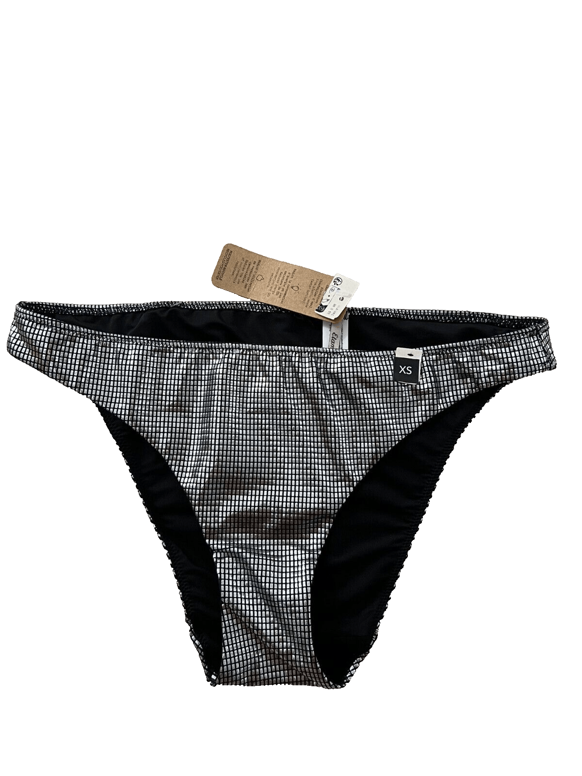 Other Etam Metallic Swim Bikini Bottom Silver / Black ( XS ) Size 26" / US 2 / IT 38 - 1 Thumbnail