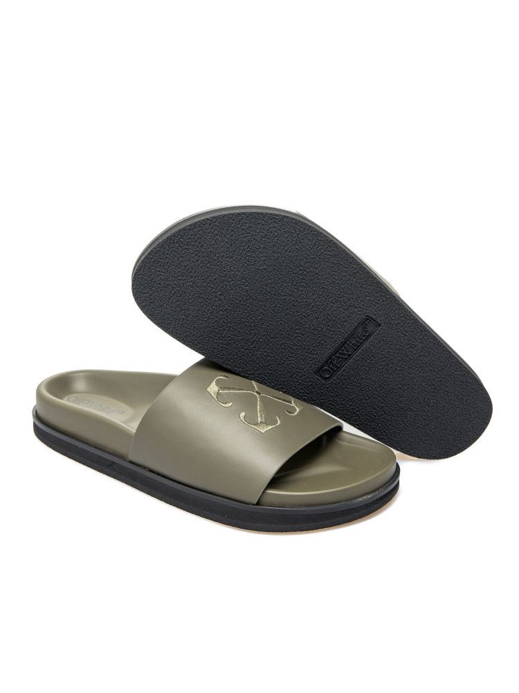 Off-White o1in1s1024 Q:1 / Pool Time Sliders in Military Green Size US 9 / EU 42 - 3 Thumbnail