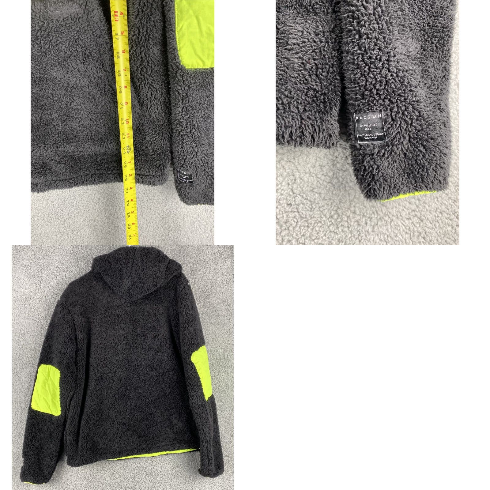 Pacsun VINTAGE Pacsun Hoodie Pullover Jacket Mens Small Black Sherpa Long Sleeve / 33-3 Size US S / EU 44-46 / 1 - 8 Thumbnail
