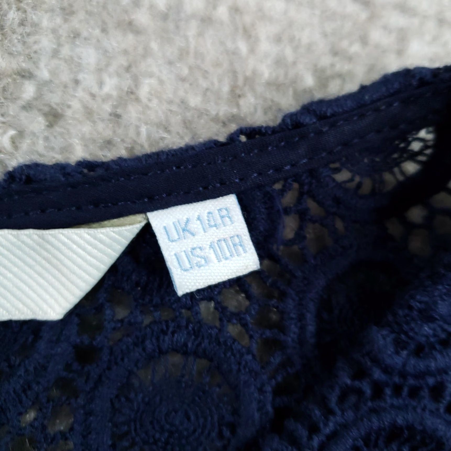Boden VINTAGE Boden Dress Womens Size 10 Blue Floral Lace Shift Knee Length Lined Short Sleeve Size 32" / US 10 / IT 46 - 7 Thumbnail