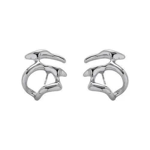 Jewelry Irregular Liquid Metal Hollow Earrings Size ONE SIZE - 2 Thumbnail