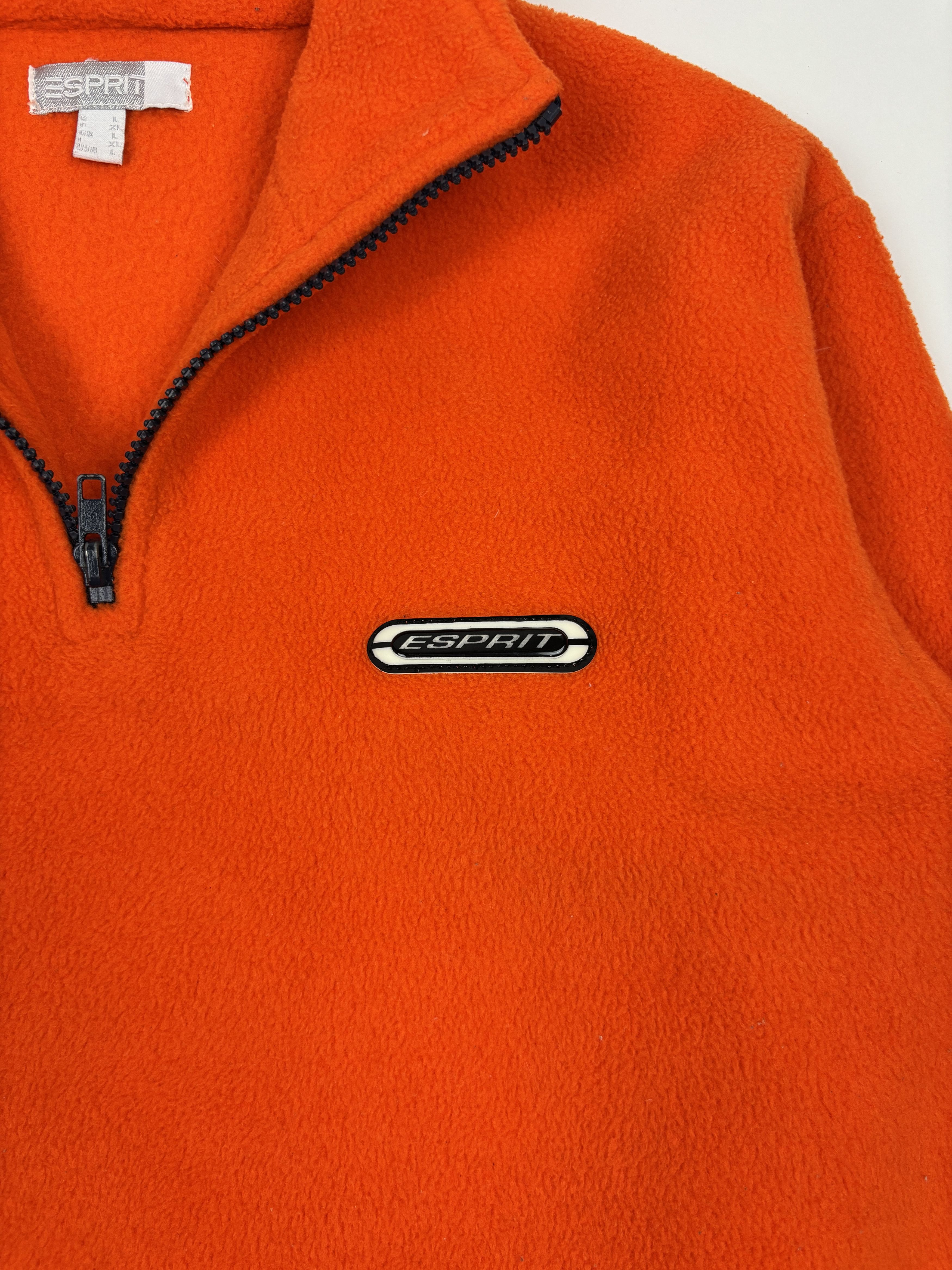 ESPIRIT Vintage Espirit Orange Fleece Quarter Zip Size US XS / EU 42 / 0 - 2 Thumbnail