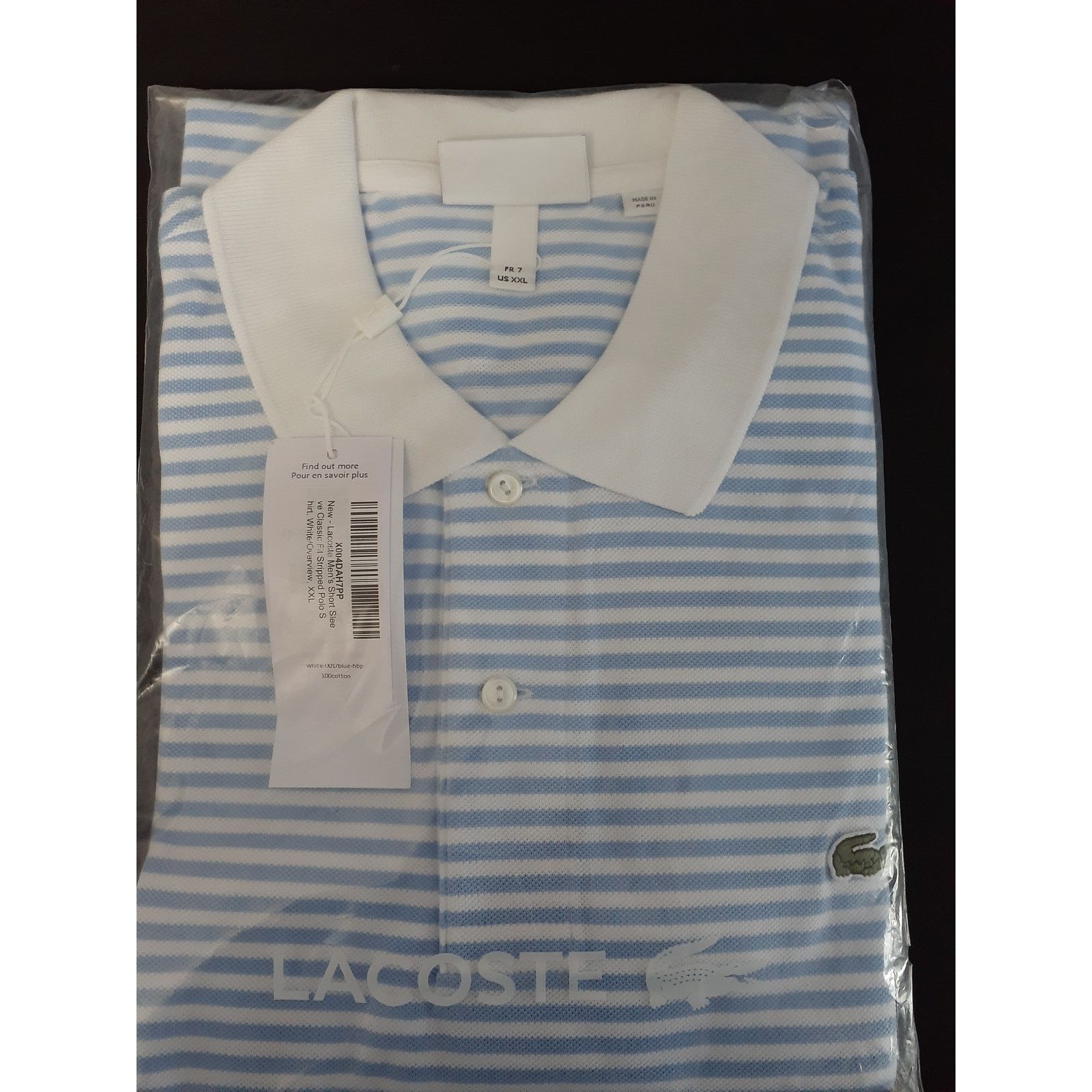 Lacoste Lacoste Men's Short Sleeve Classic Fit Stripped Polo 2XL Size US XXL / EU 58 / 5 - 2 Thumbnail