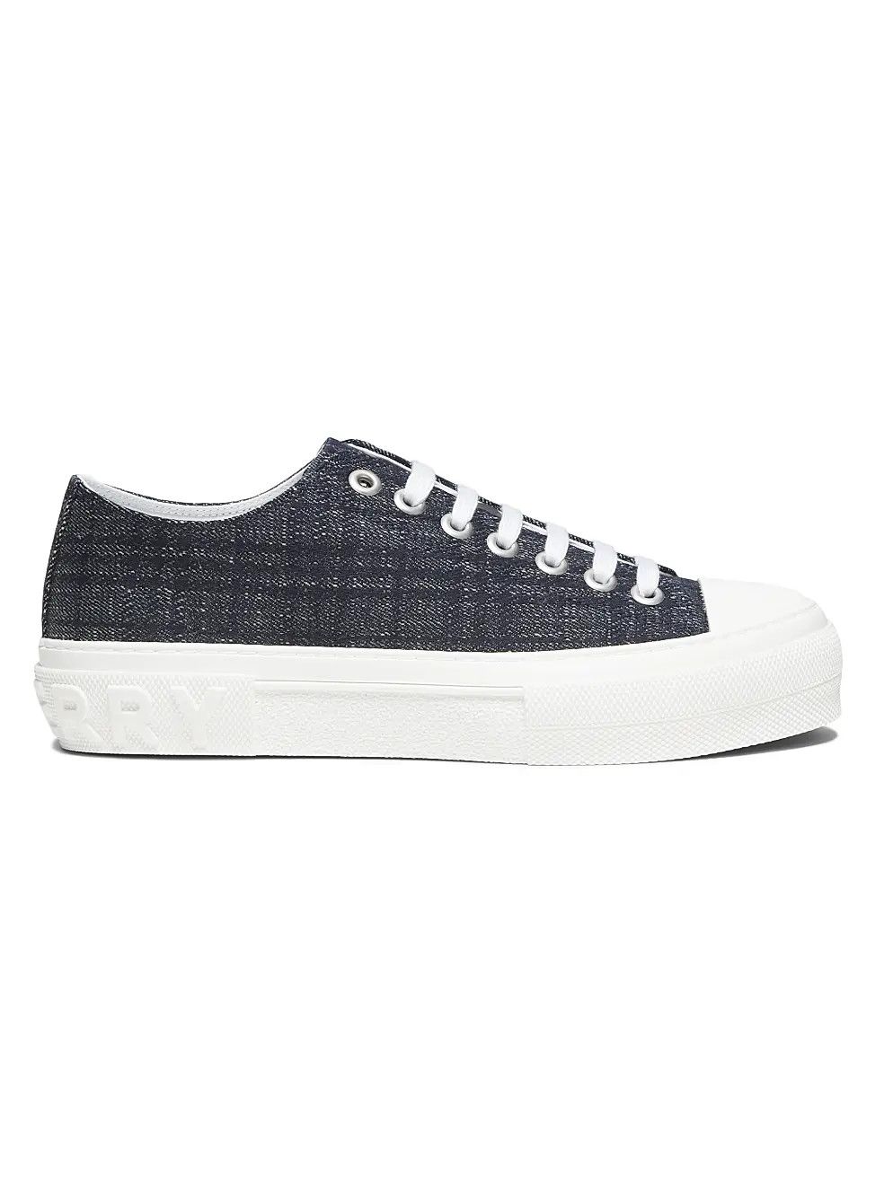 Burberry os11x0226 Jack Check Denim Low-Top Sneakers In Indigo Denim Size US 9 / EU 42 - 1 Thumbnail