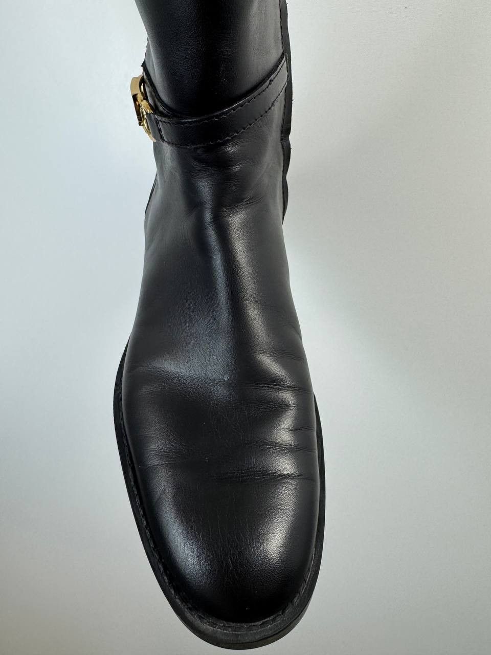 Tod's Tod’s Women’s Leather Riding Boots Black Gold Logo Size 36 Size US 6 / IT 36 - 8 Thumbnail