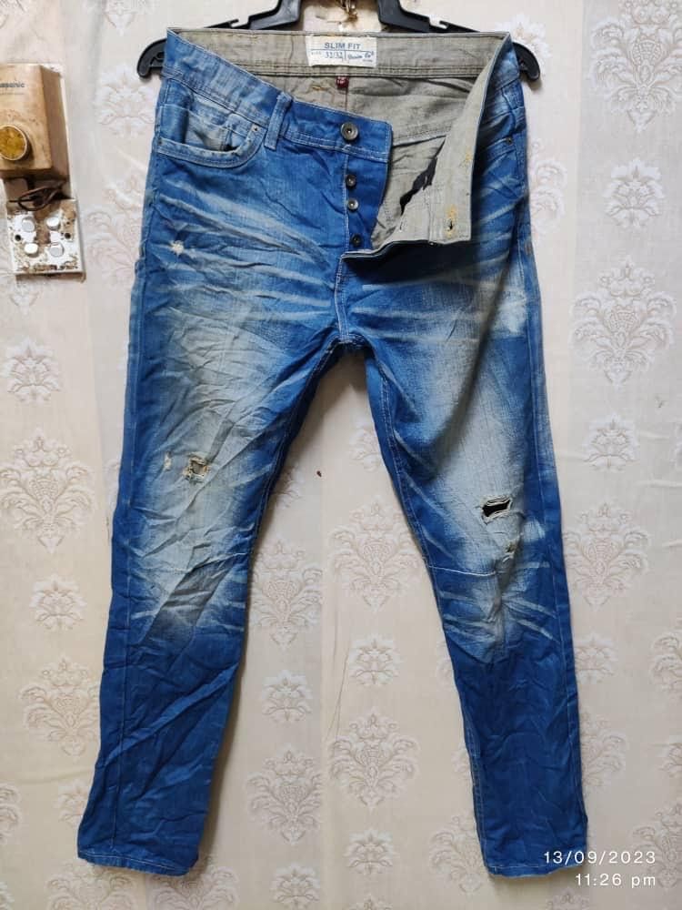 Denim & Co. Denim Co. Distressed jeans Stonewash slim fit Size US 34 / EU 50 - 1 Thumbnail