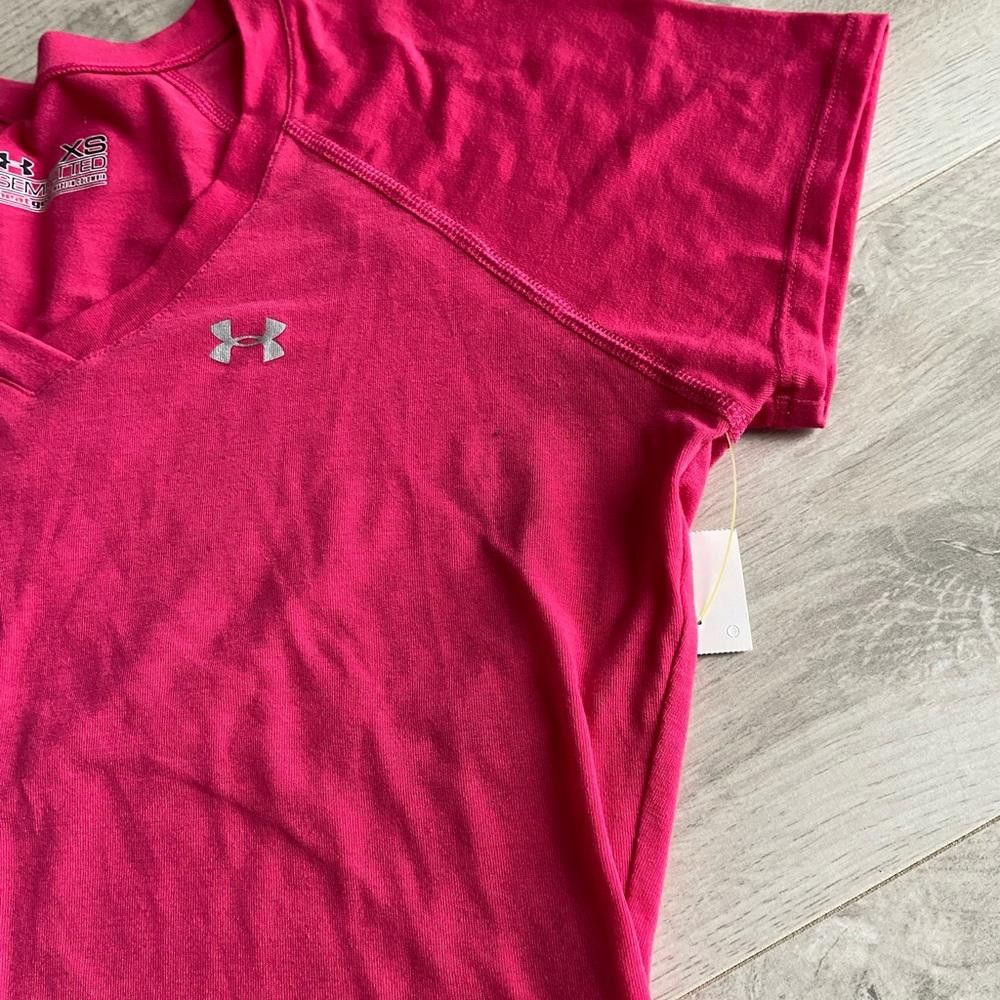 Under Armour Under Armour Women's V-Neck Short Sleeve Shirt - Pink Size XS / US 0-2 / IT 36-38 - 3 Thumbnail