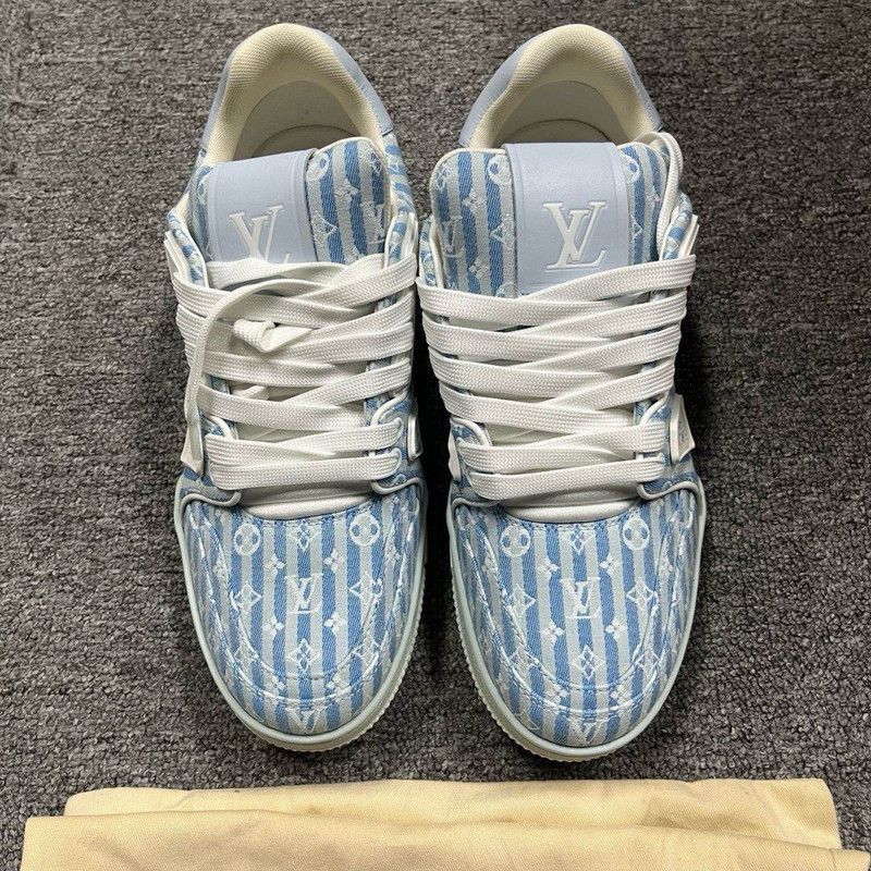 Louis Vuitton Louis Vuitton Blue Trainer Low Top Sneakers -2508 Size US 7.5 / EU 40-41 - 2 Thumbnail