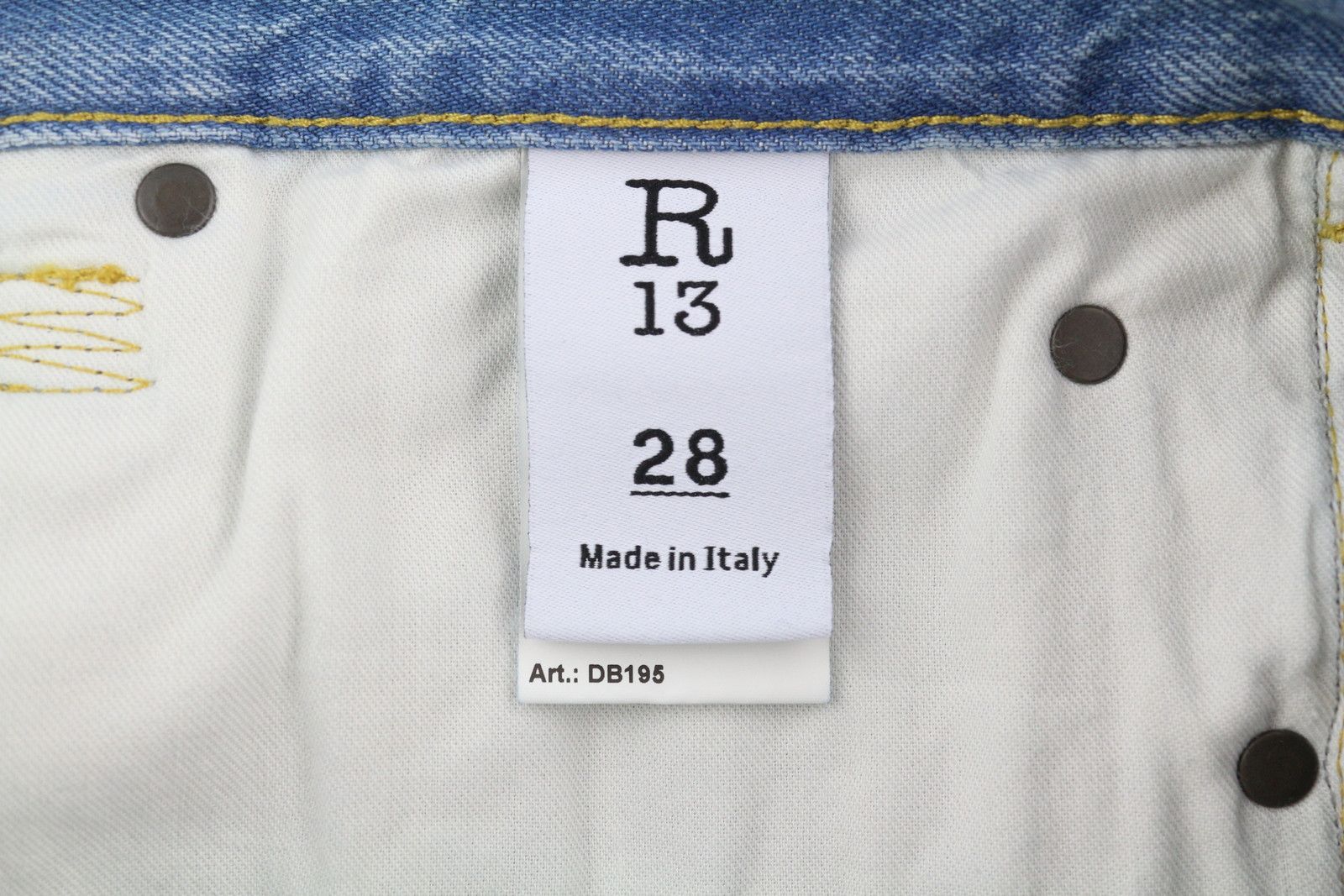 R13 CROSS OVER 28 Blue Denim RRP€599 85096 Size 28" / US 6 / IT 42 - 7 Thumbnail