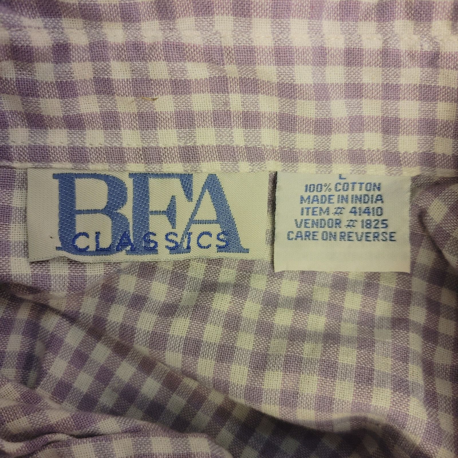 Other VTG BFA Classics Women L Purple/White Plaid Floral Shirt Size L / US 10 / IT 46 - 3 Thumbnail