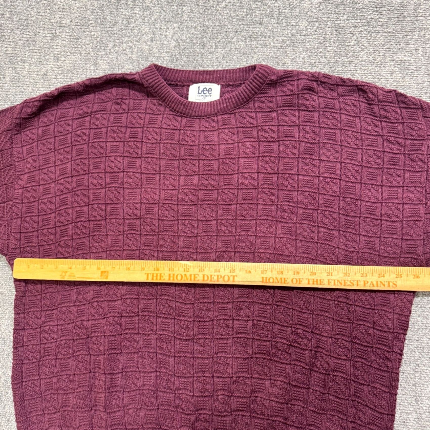 Vintage VINTAGE Lee Sport Sweater Mens XL Maroon 90s Y2K Made In USA Patterned Sweatshirt Regular Big Boy? Size US XL / EU 56 / 4 - 5 Thumbnail