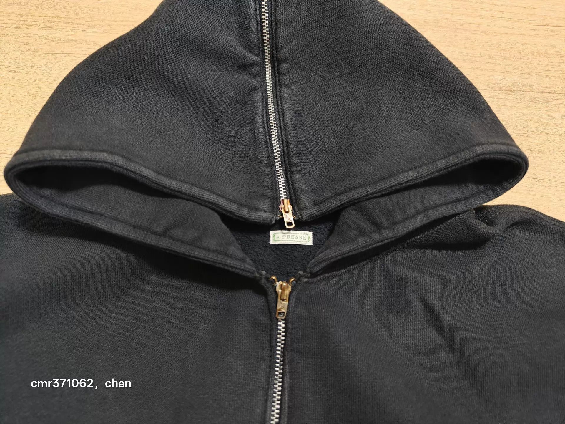 A.PRESSE A.PRESSE 26SS Vtg Sailor Hood HalfZip Double-Zip Black 3/4 Size US L / EU 52-54 / 3 - 3 Thumbnail