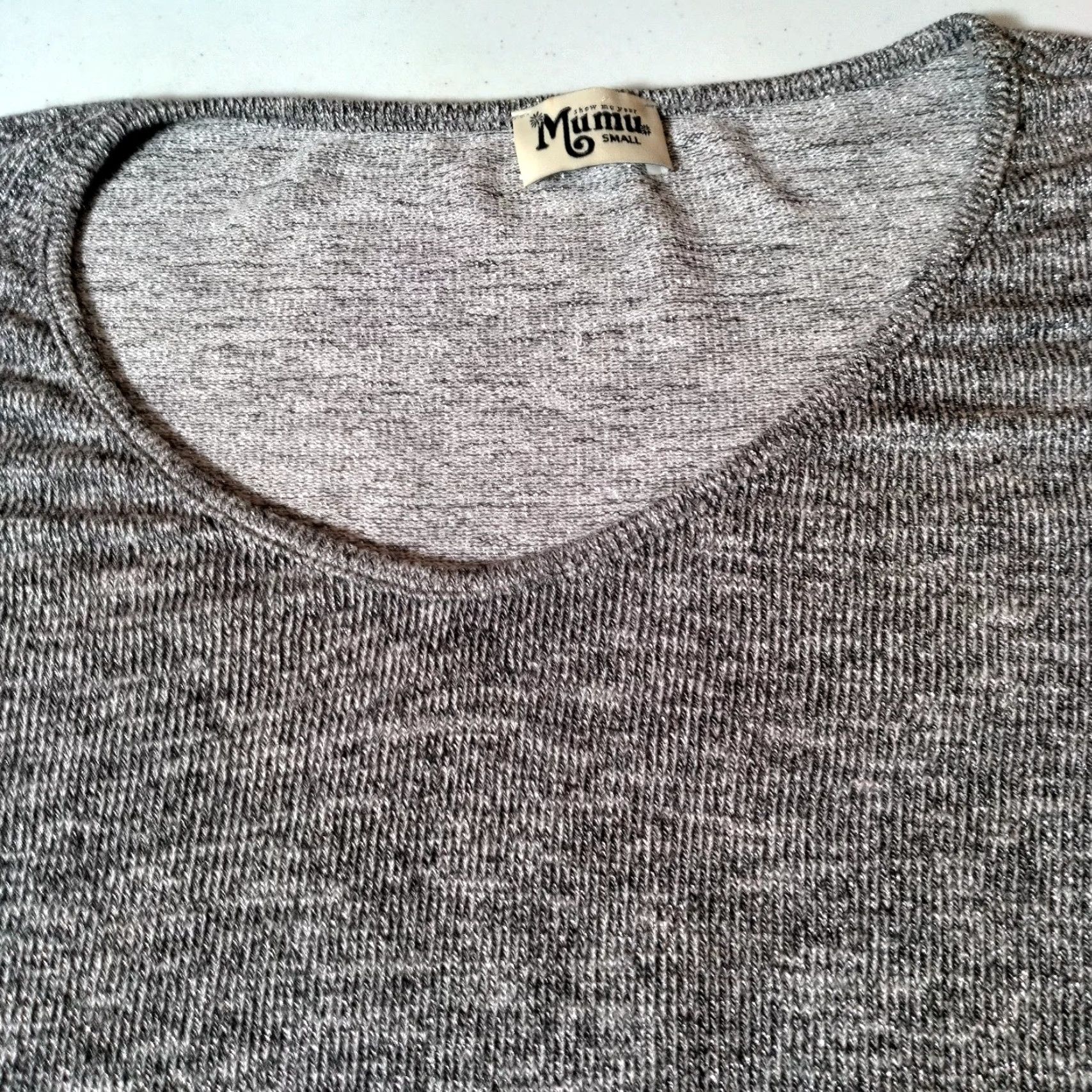Show Me Your MuMu VINTAGE Show Me Your MuMu Sweater Small Knit Crop Top Tie Waist Silver Metallic Size S / US 4 / IT 40 - 7 Thumbnail