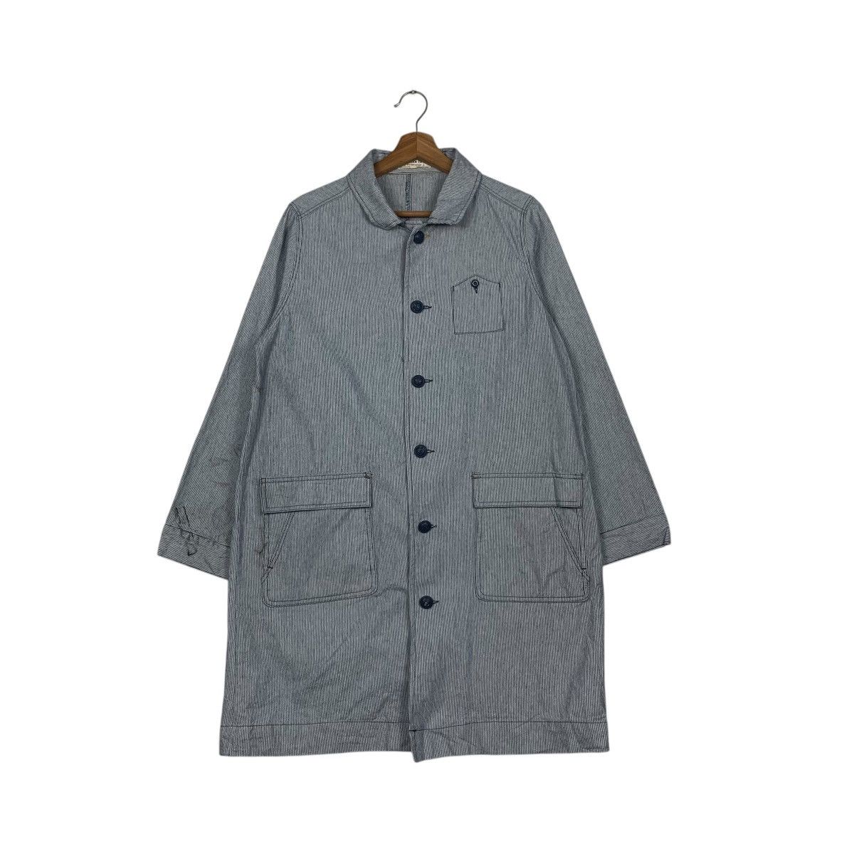 Japanese Brand NORTHERN TRUCK Work&Marine Hickory Striped Jacket #2102-C92 Size US L / EU 52-54 / 3 - 1 Thumbnail