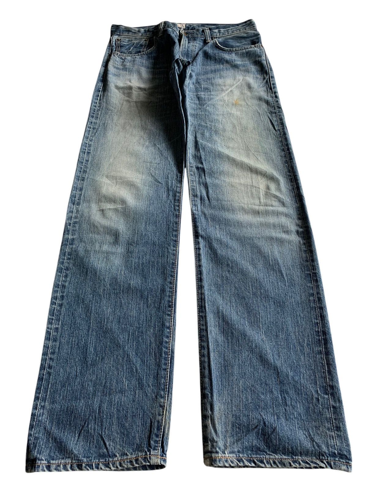 VINTAGE EDWIN 505ZX SELVEDGE FADED&RUSTY DISTRESSED DENIM