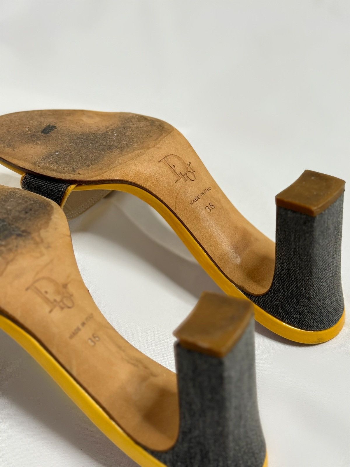 Dior × Vintage Vintage Dior Denim Lock Charm Heels Size US 7 / IT 37 - 6 Thumbnail