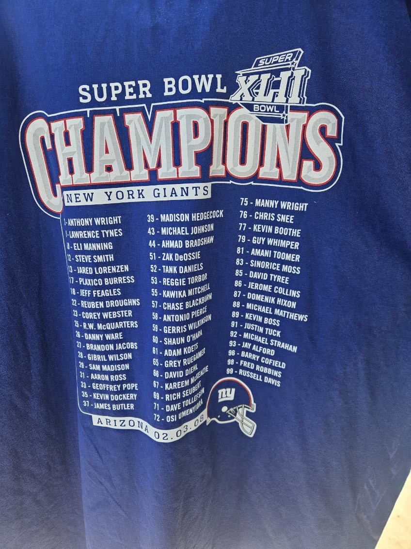 Reebok New York Giants 2008 Super Bowl Champions Reebok Tee Size US XXL / EU 58 / 5 - 4 Thumbnail
