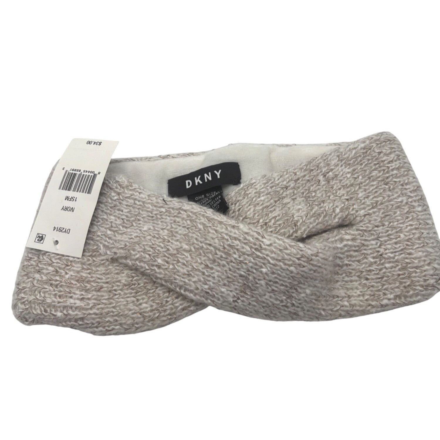 DKNY DKNY Fleece-Lined Headband, Ivory , OS Size ONE SIZE - 2 Thumbnail