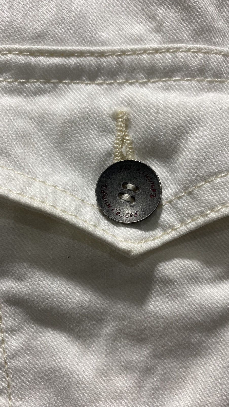 Edwin × Japanese Brand × Vintage Edwin 503 White Denim Jacket 90s Size US S / EU 44-46 / 1 - 7 Thumbnail