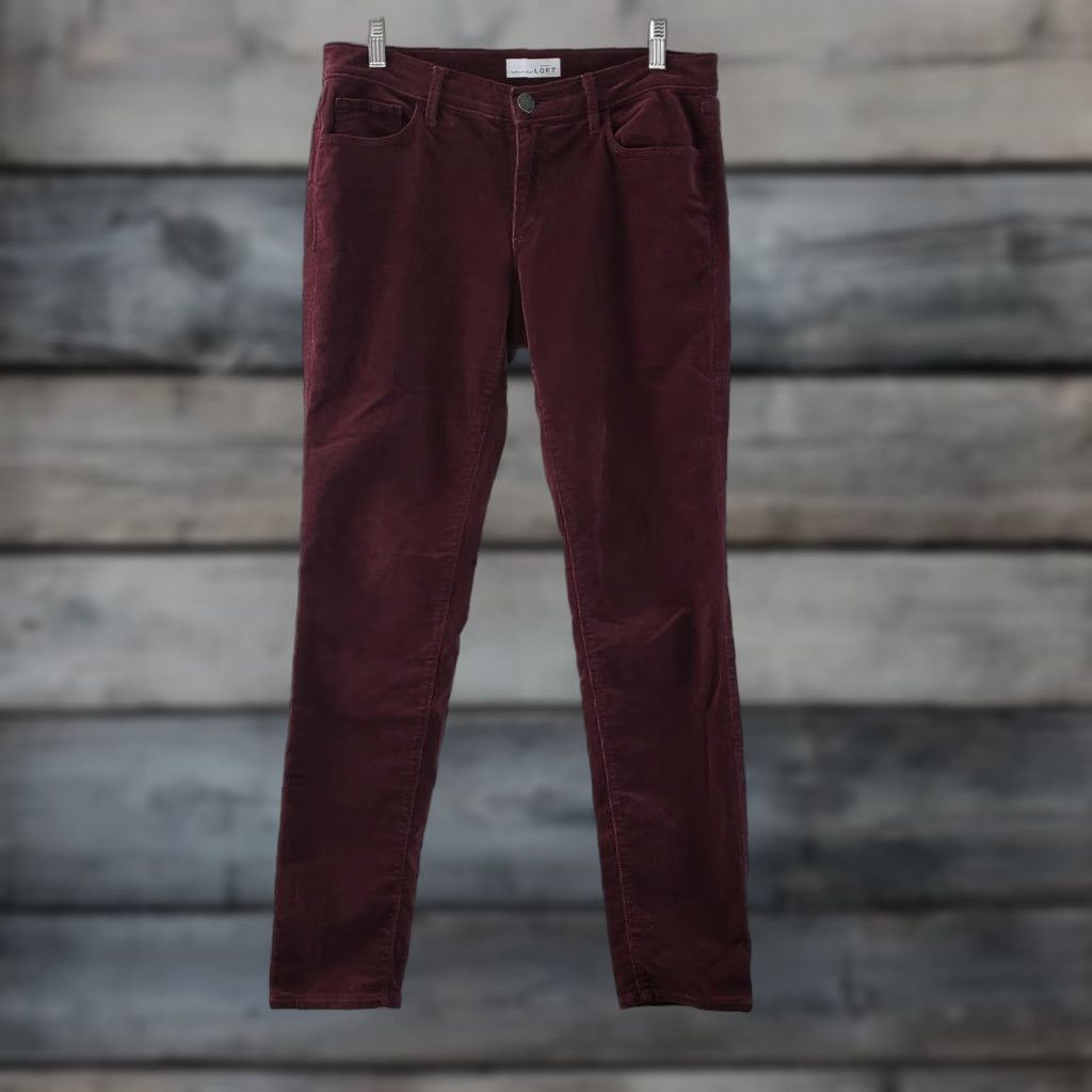 Loft LOFT Ann Taylor Womens Modern Skinny Corduroy Pants Sz 28 Maroon Low Rise Red Cotton Blend 98% Cotton 2% Spandex Skinny Inseam 29.5" Womens Size 28" / US 6 / IT 42 - 1 Thumbnail