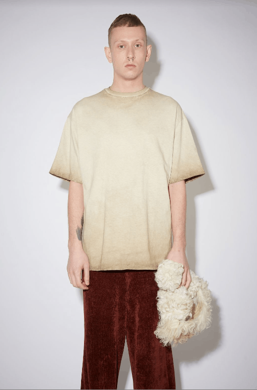 image of Acne Studios Wknd Double Layer Reversible Logo T-Shirt - Faded Col in Grey, Men's (Size Small)