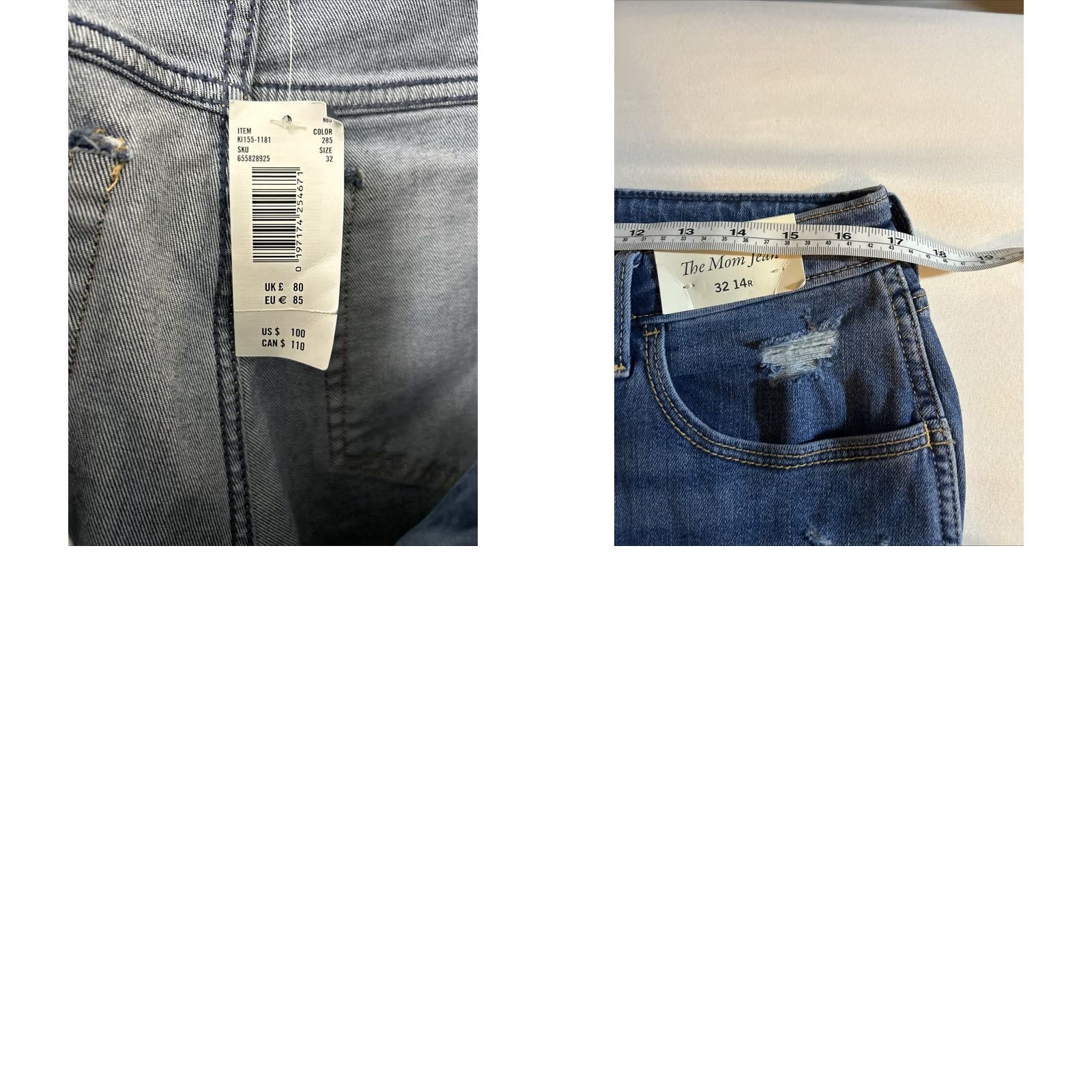 Abercrombie & Fitch Abercrombie Fitch The Mom Jean Womens Sz 34x26 Blue Wash High Rise Denim NWT Size 24" / US 00 / IT 34 - 9 Thumbnail