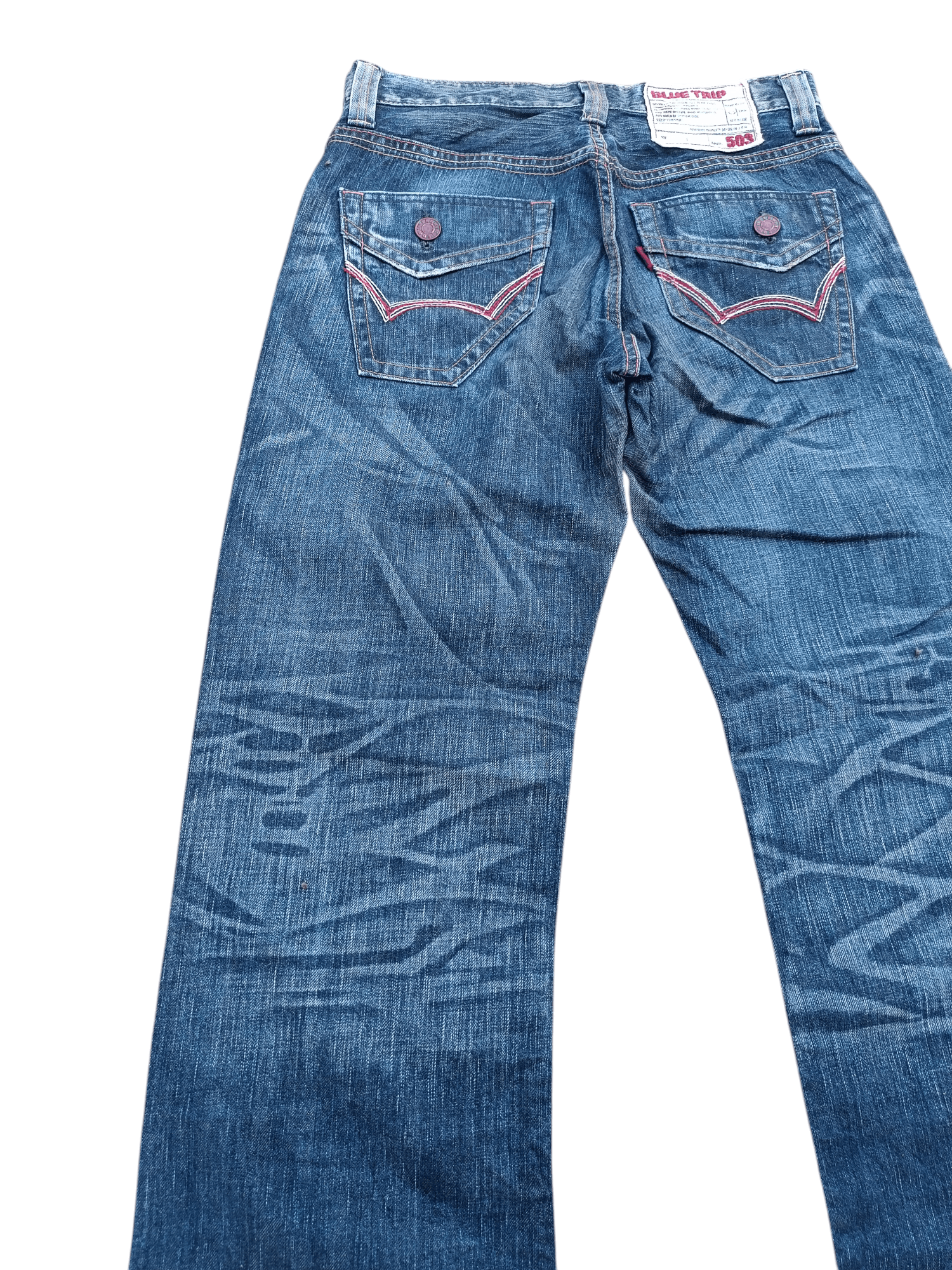 Edwin × Japanese Brand Vintage Edwin 503 Bootcut Whiskers Faded Denim Size US 30 / EU 46 - 21 Thumbnail