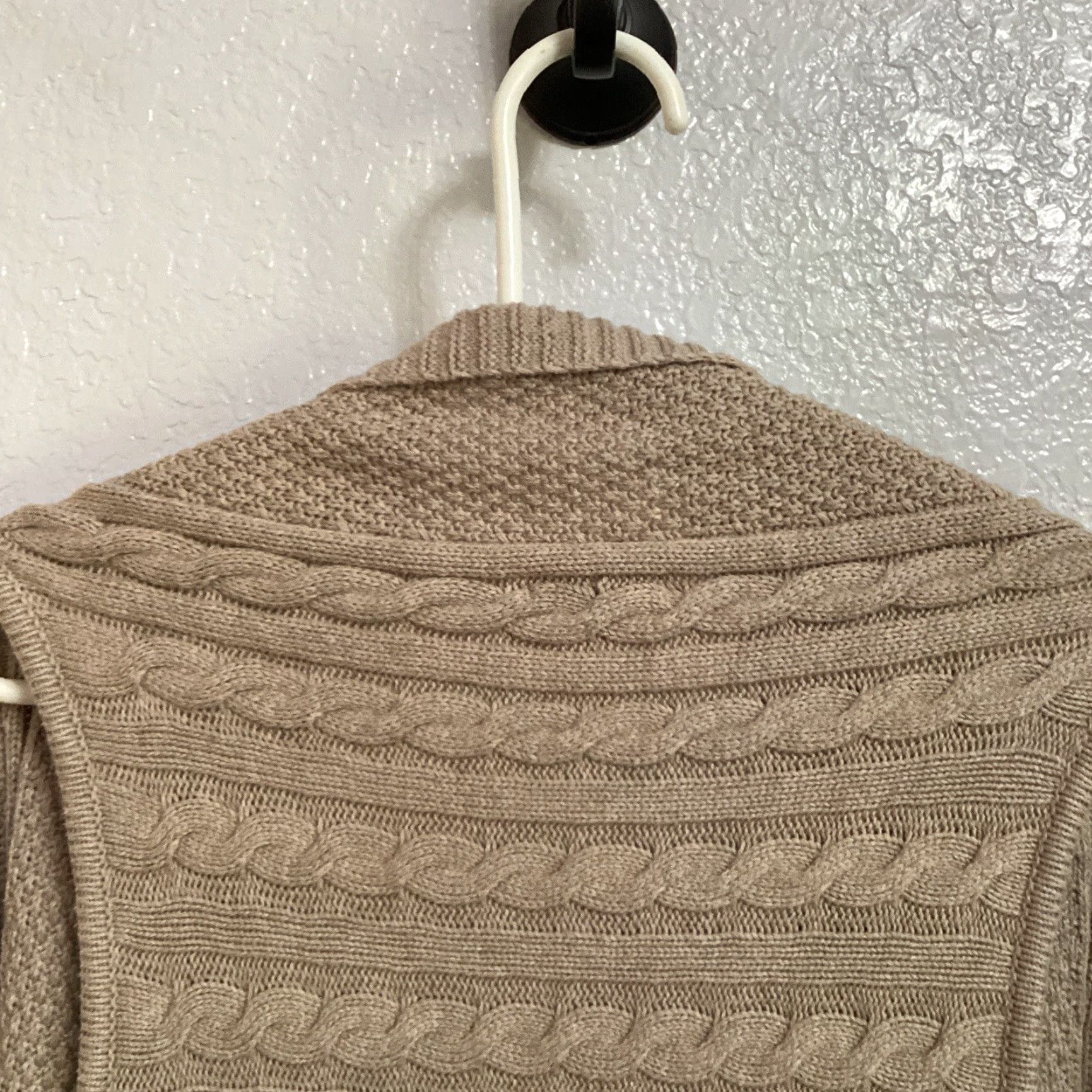 Vintage Matilda Jane Vest Cardigan Sweater Women S Brown Cable-Knit Sleeveless Fringe Open Waterfall Front Shawl Collar Bohemian Western Casual Size S / US 4 / IT 40 - 5 Thumbnail