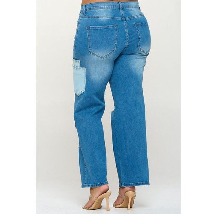 Other Blue Turtle Womens Sustainable Distressed Denim Jeans With P Size 38" / US 16 / IT 52 - 3 Thumbnail