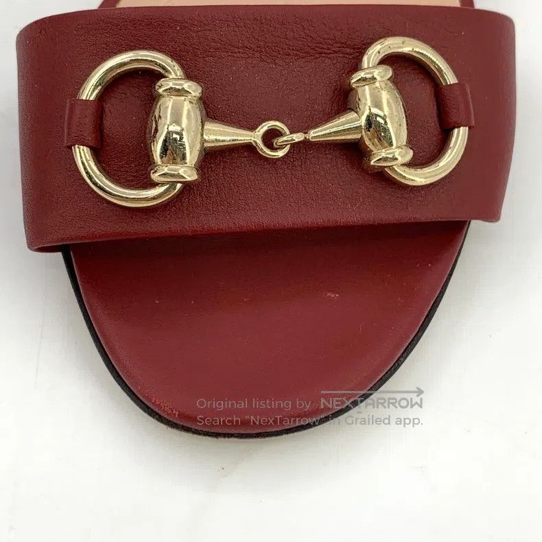 Gucci Gucci Dark red horse buckle one-string thick high-heeled s Size US 4.5 / IT 34.5 - 8 Thumbnail