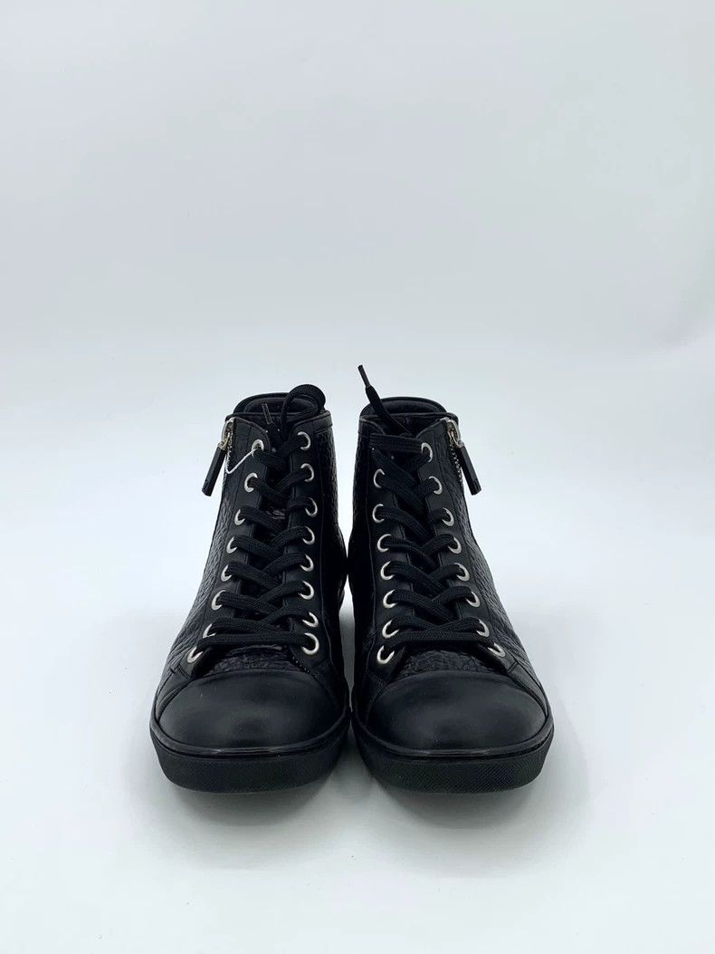 Louis Vuitton Louis Vuitton Black alligator leather lace-up zip-up high- Size US 6.5 / EU 39-40 - 3 Thumbnail