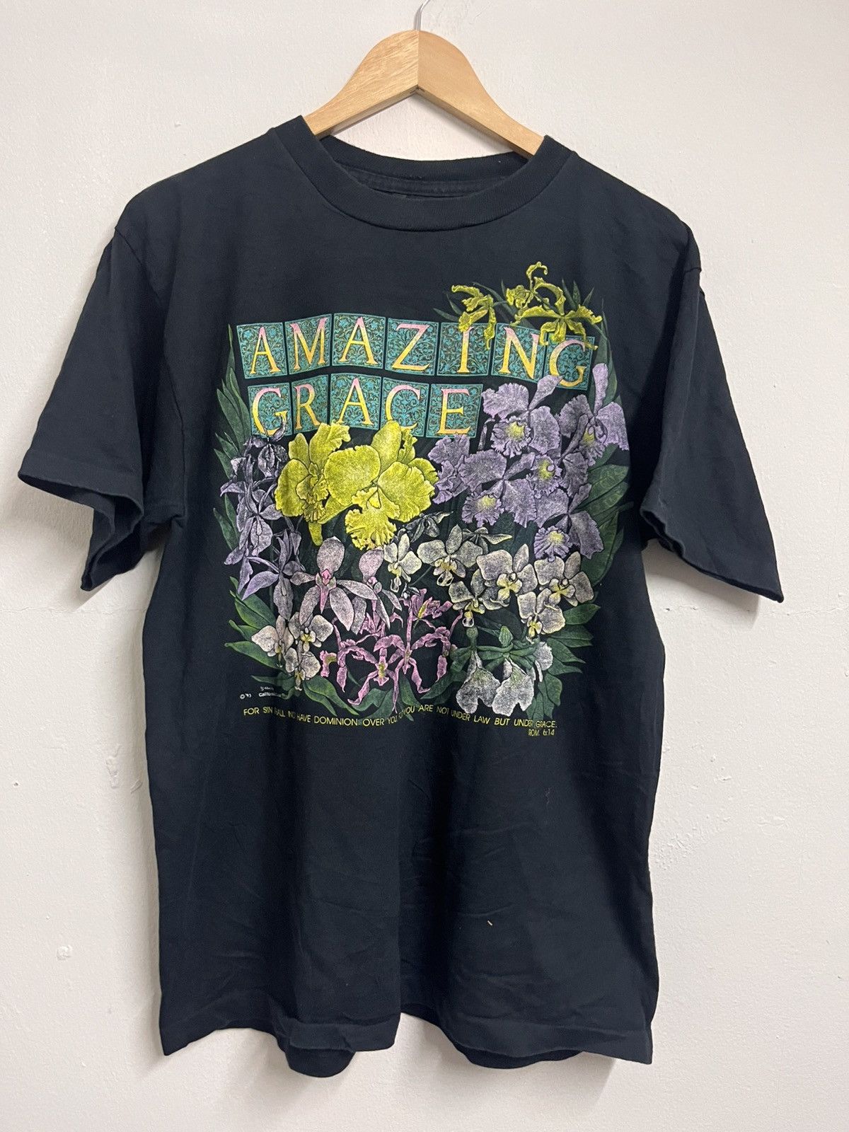 Vintage 💥Vintage 93 Amazing Grace Religious Words Tee Size US L / EU 52-54 / 3 - 1 Thumbnail