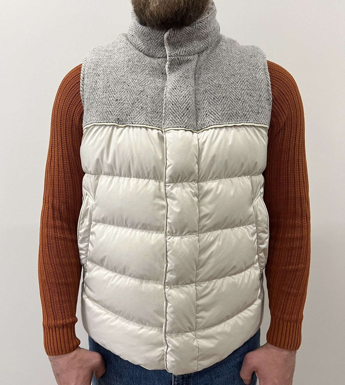 Loro Piana Loro Piana Cashmere Goose Down Padding Beige Vest Size US XL / EU 56 / 4 - 17 Thumbnail