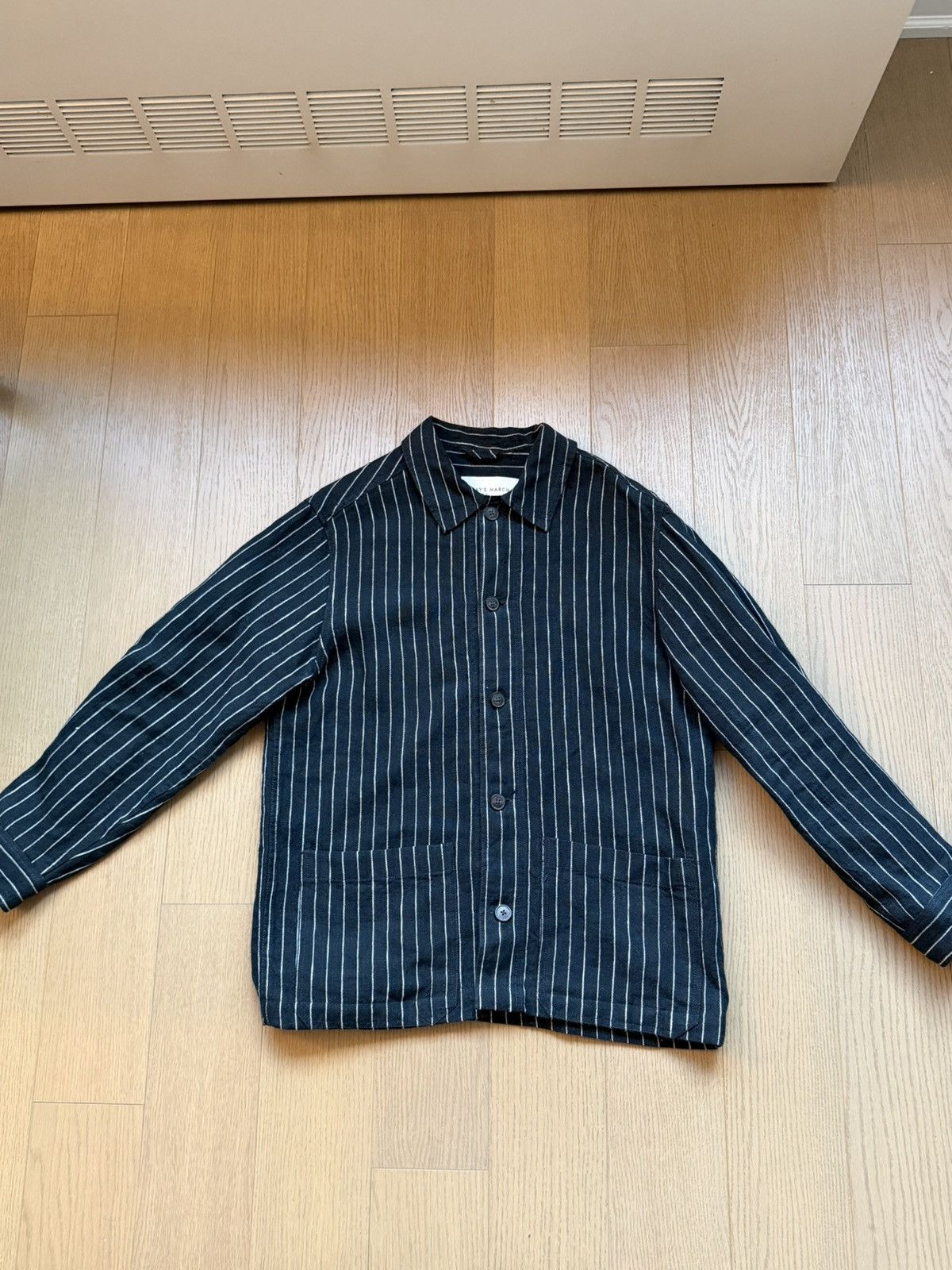 A Day's March Black Linen Pinstripe Chore Jacket Size US M / EU 48-50 / 2 - 1 Thumbnail