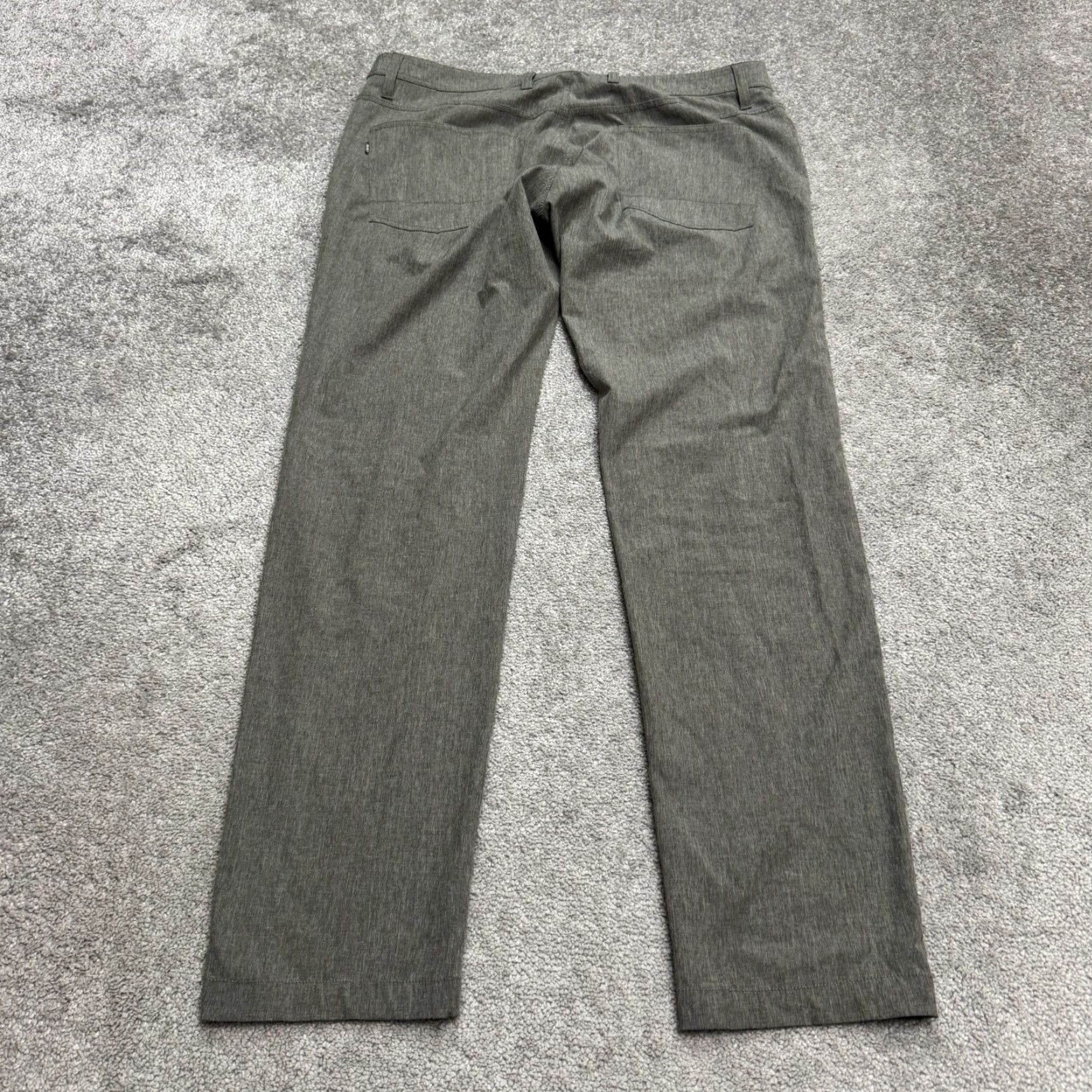 Vintage Linksoul Straight Leg Chino Pants Men 35R Gray Flat Front Casual Classic Modern Fit Regular Size 35 Mens Size US 35 - 2 Thumbnail