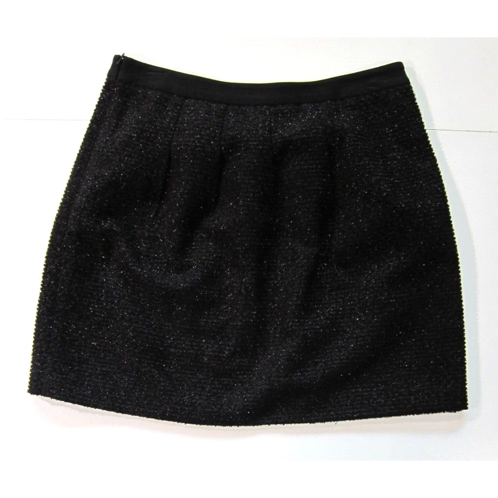 Ann Taylor VINTAGE Ann Taylor Loft Black Metallic Sparkly Pleated Straight Pencil Skirt Women 8 Size 30" / US 8 / IT 44 - 2 Thumbnail