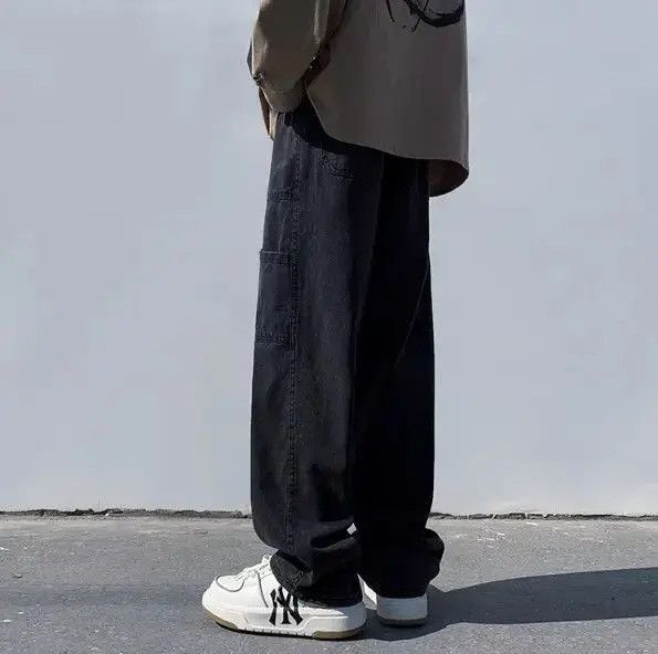 Japanese Brand Loose straight drape wide leg jeans Size US 32 / EU 48 - 3 Thumbnail