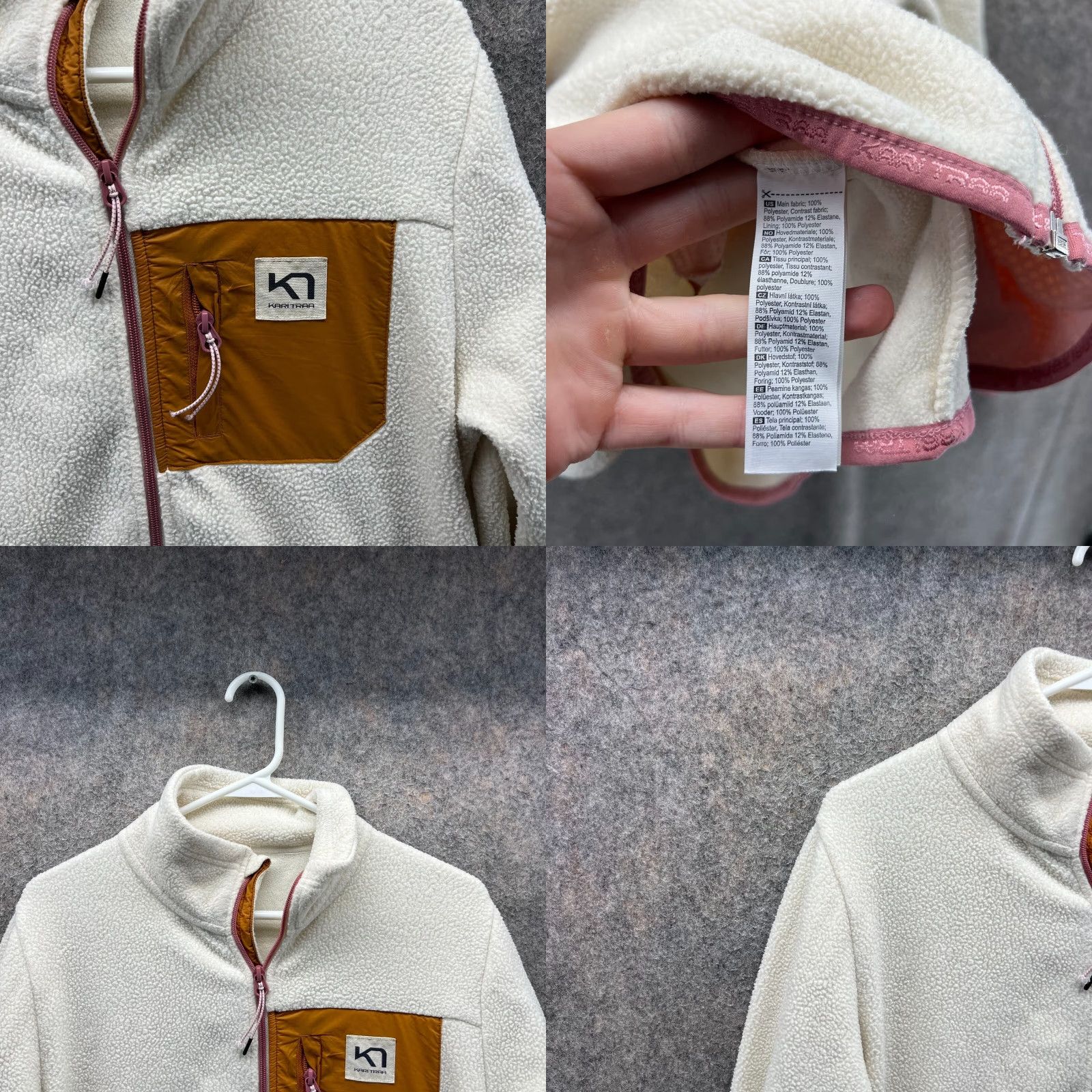 Vintage Karitraa Jacket Women Small White Full Zip Fleece Sherpa Midlayer Size S / US 4 / IT 40 - 8 Thumbnail
