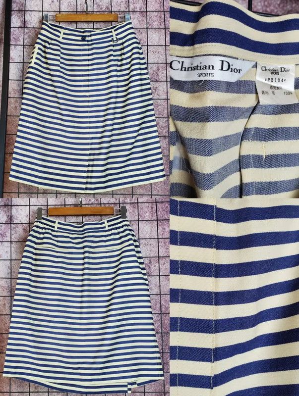Dior Dior Striped Wool A-Line Skirt for Women 0089 Size 30" / US 8 / IT 44 - 1 Thumbnail