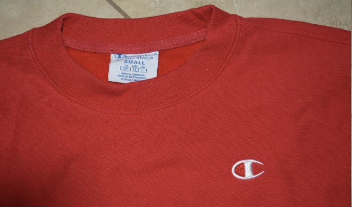Champion Vintage Champion 90s Retro Red Oversized Cropped Sweatshirt Size S / US 4 / IT 40 - 3 Thumbnail