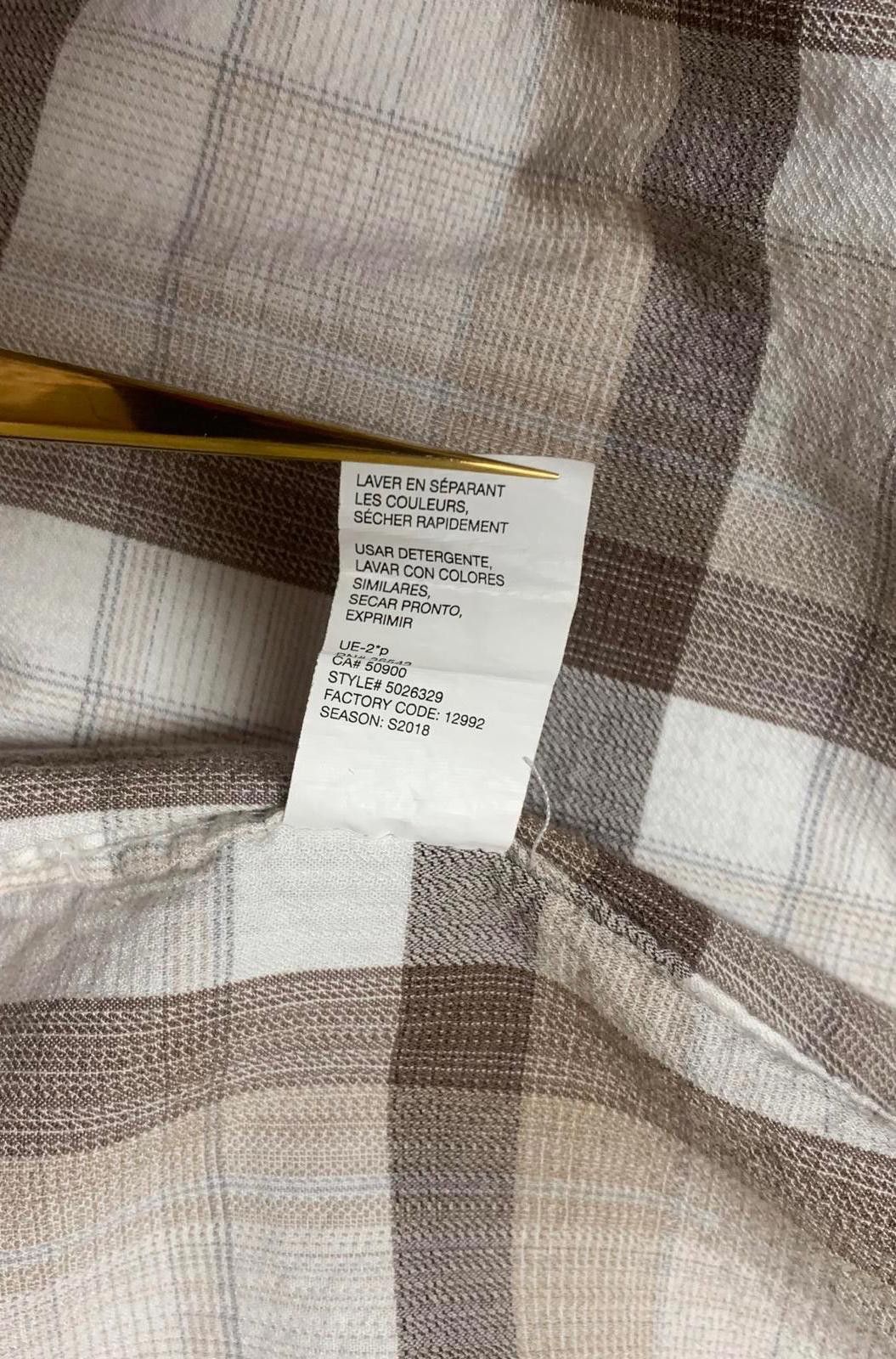 Van Heusen Van Heusen Men XXL Beige Plaid Short Sleeve Shirt Size US XXL / EU 58 / 5 - 12 Thumbnail