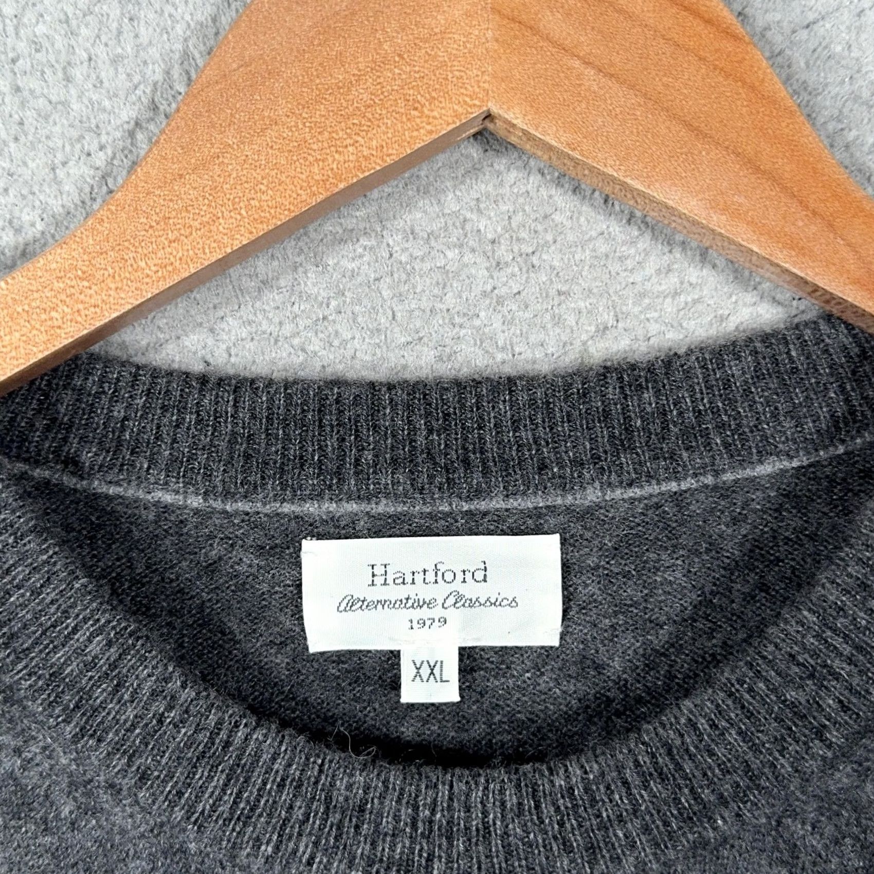 Hartford Hartford Mens 2XL Gray Wool Cashmere Crewneck Knit Pullover Sweater Size US XXL / EU 58 / 5 - 2 Thumbnail